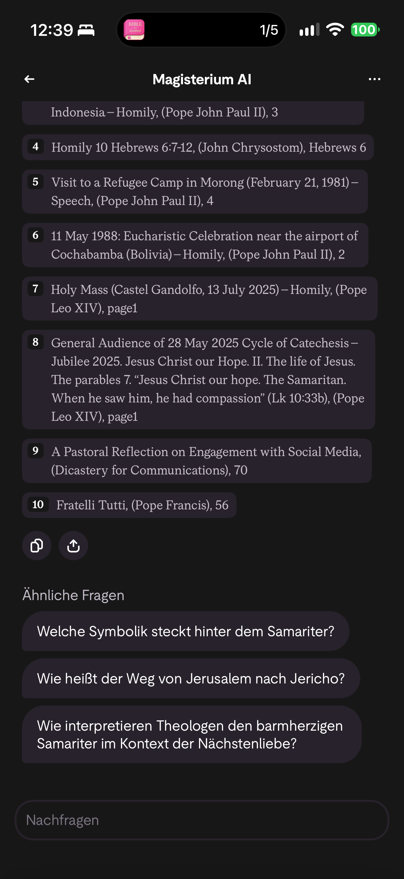 Church sources under a story