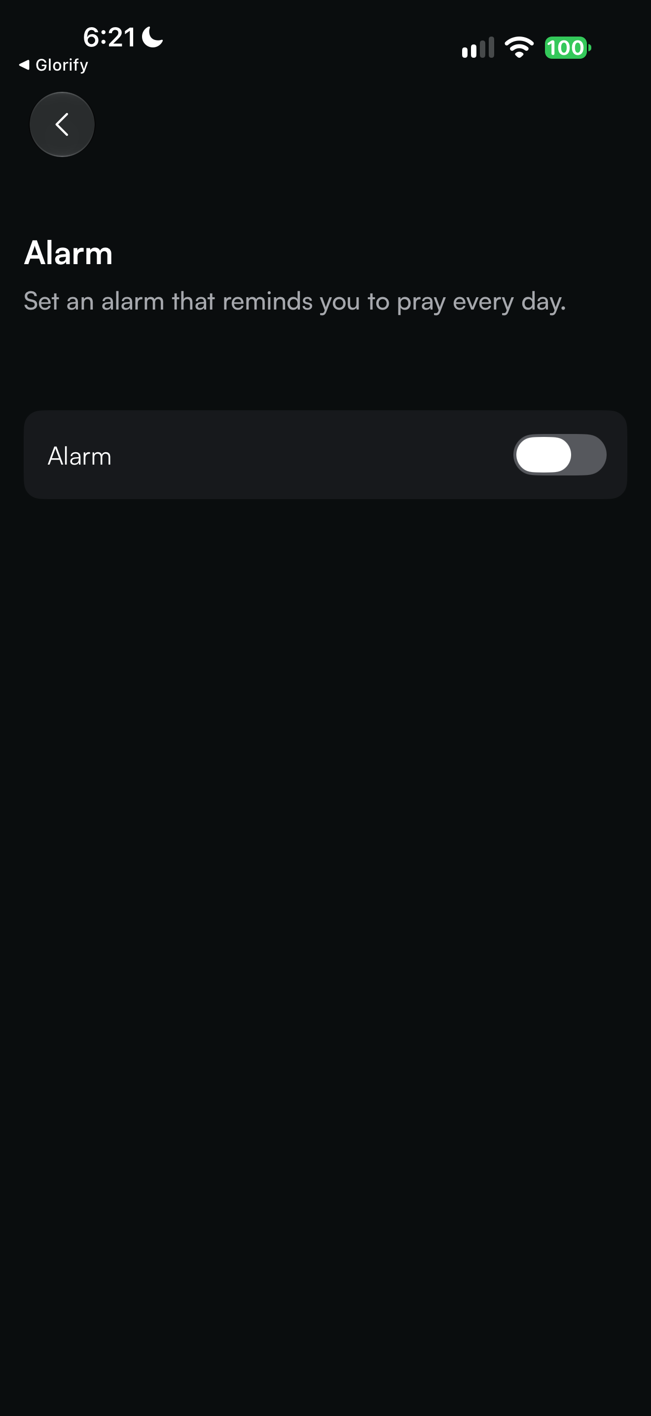 Prayer alarm control