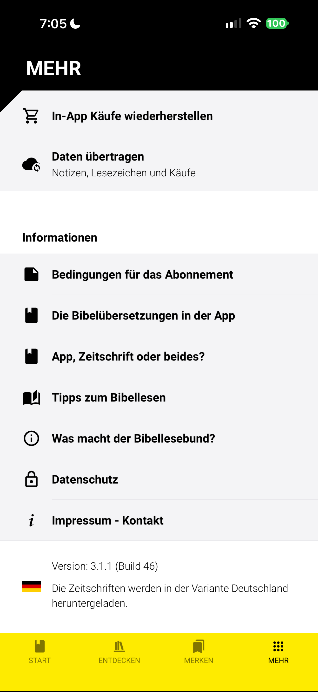 App and edition information