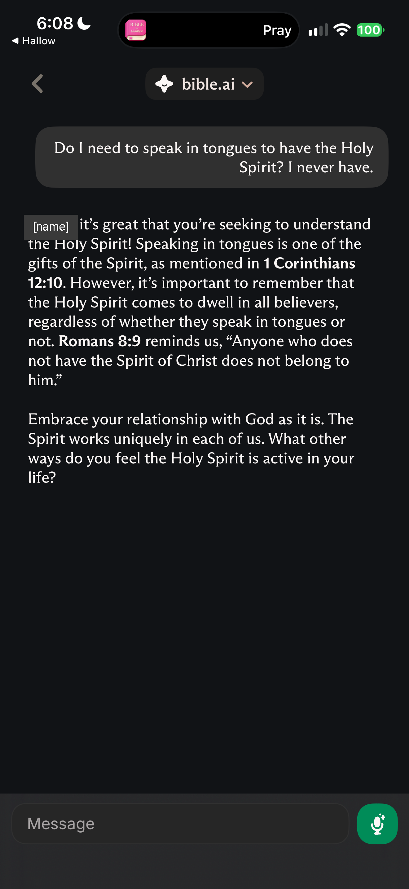 Speaking in tongues