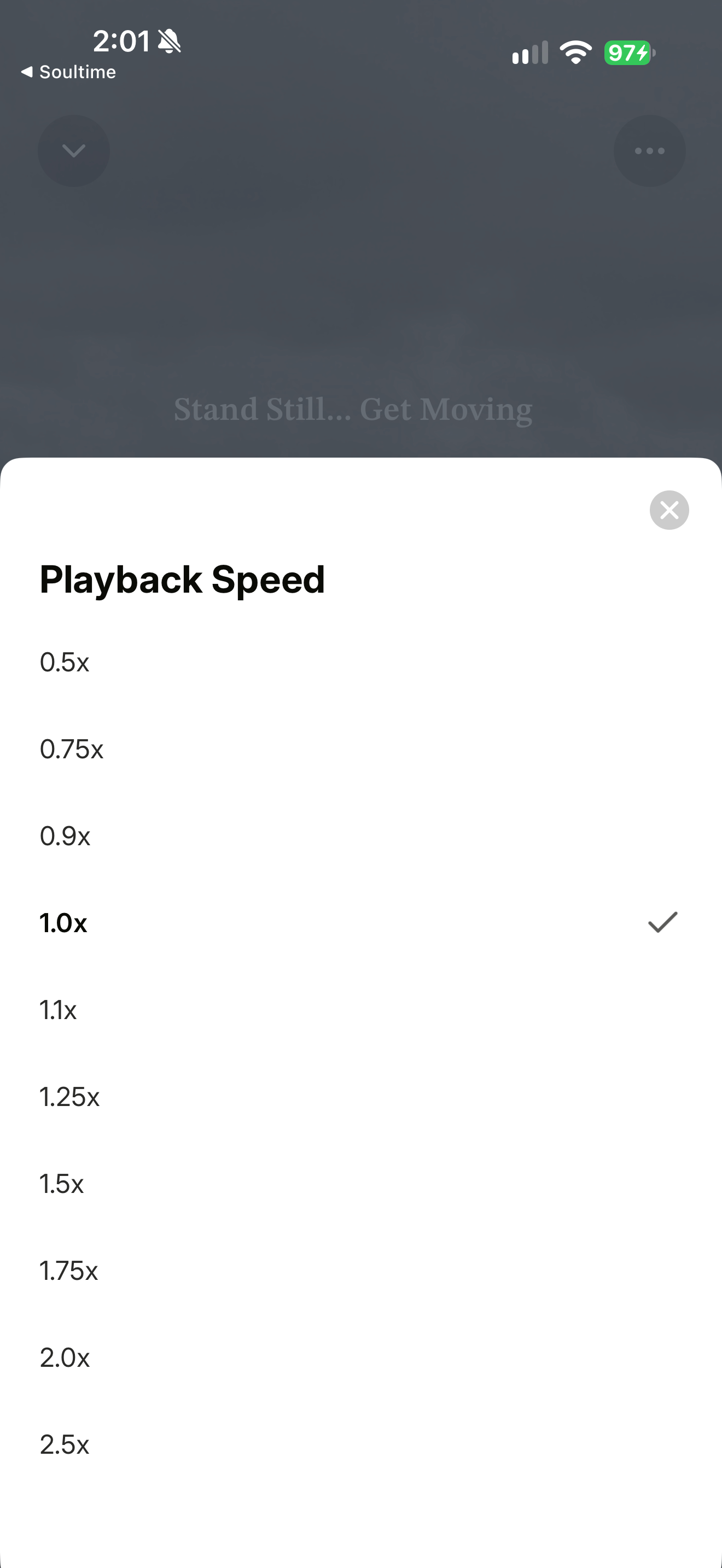 Playback speed picker