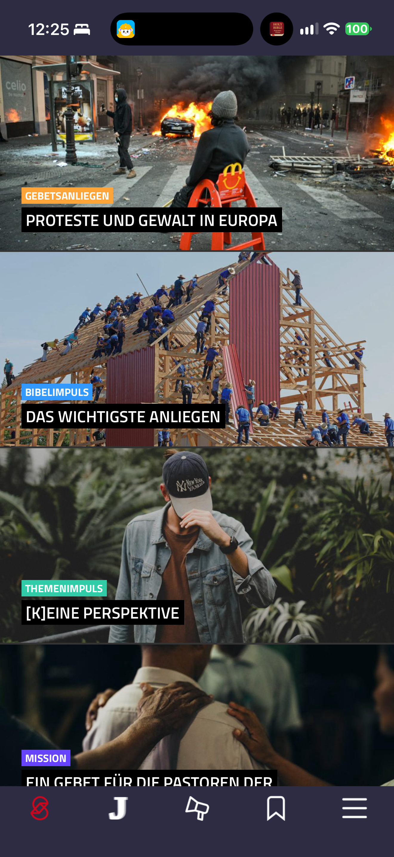 A feed combining editorial formats