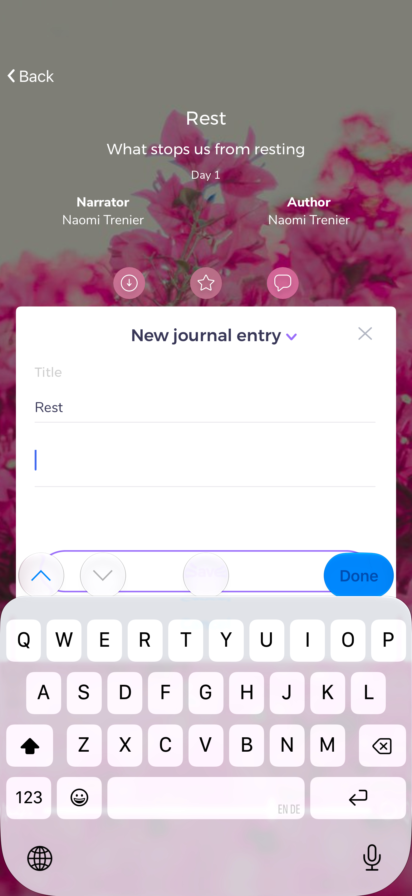 Soultime empty journal editor