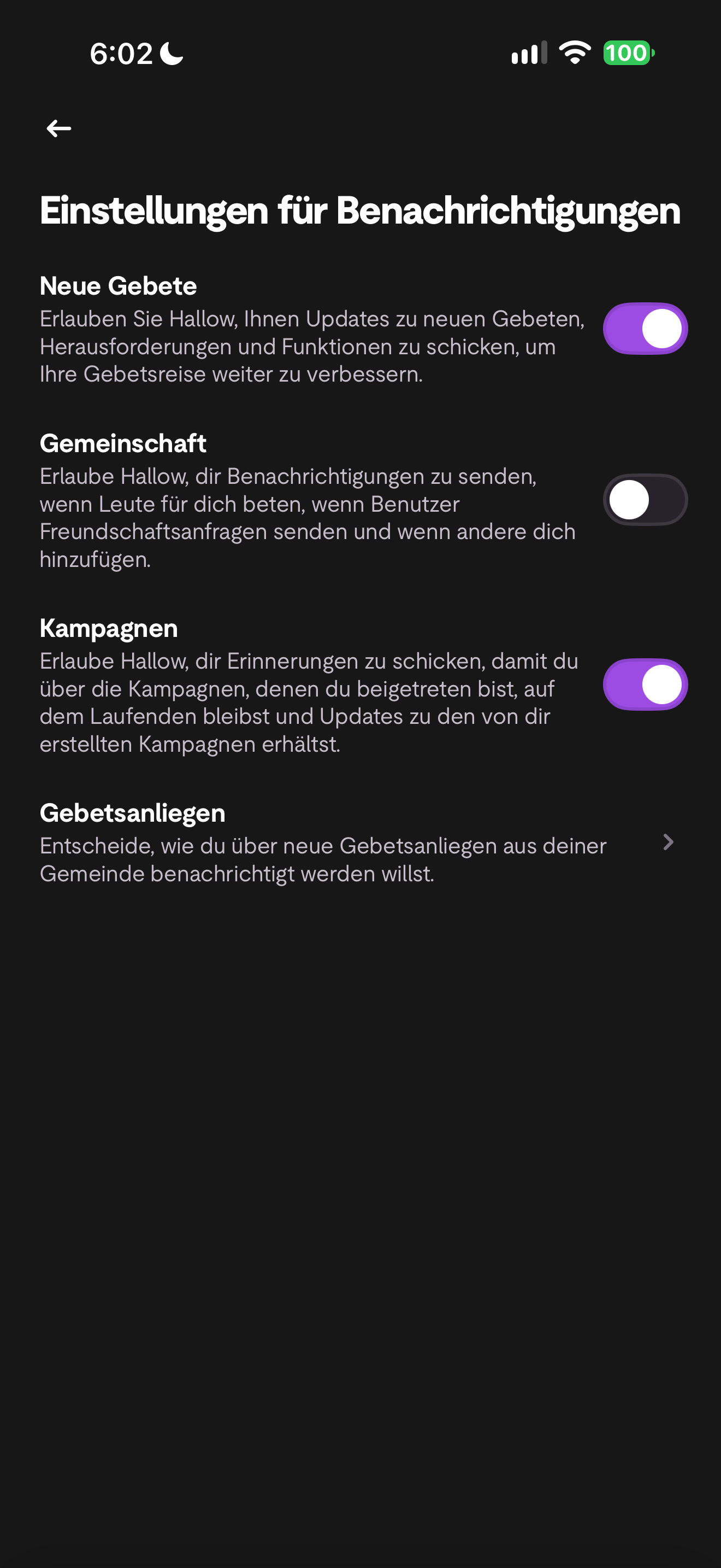 Notification categories