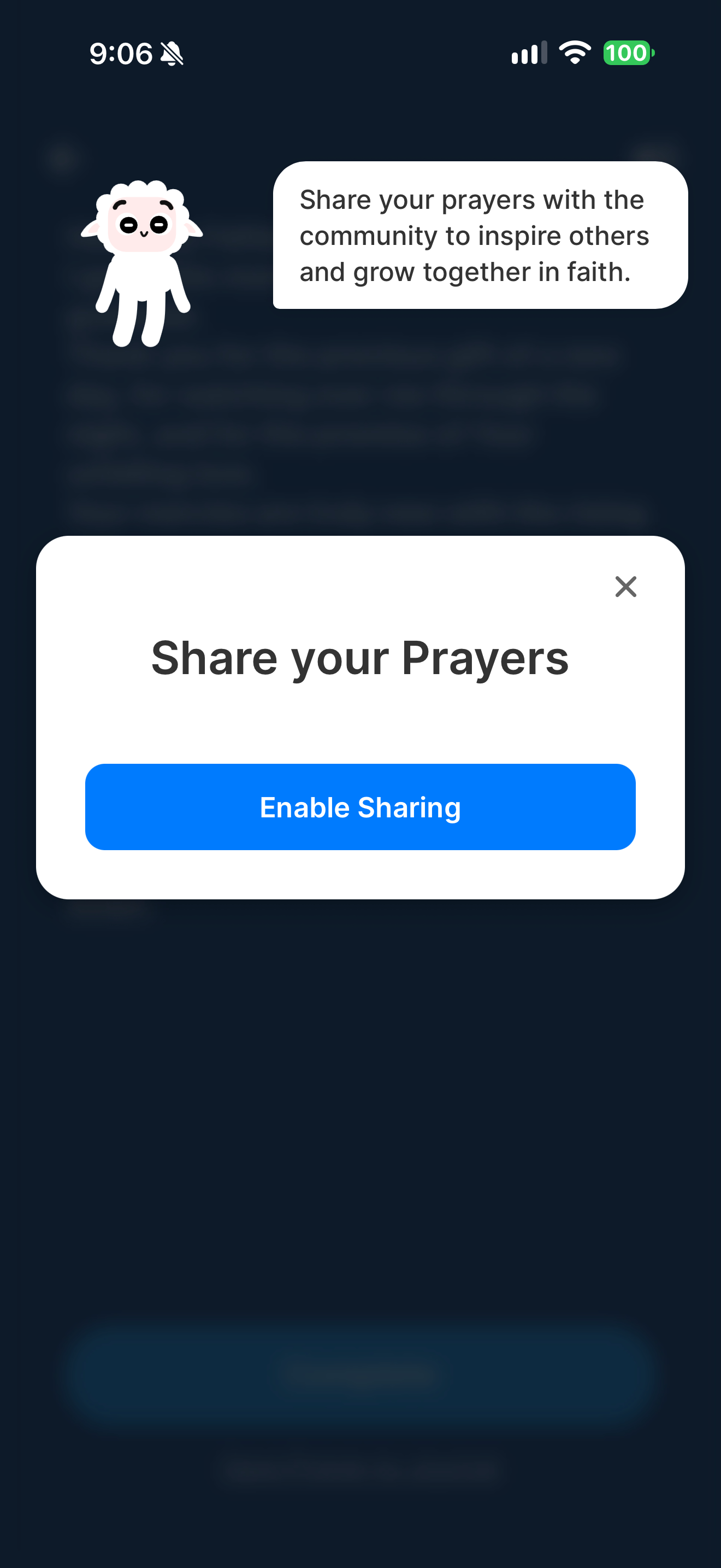 Sharing ask straight after Amen