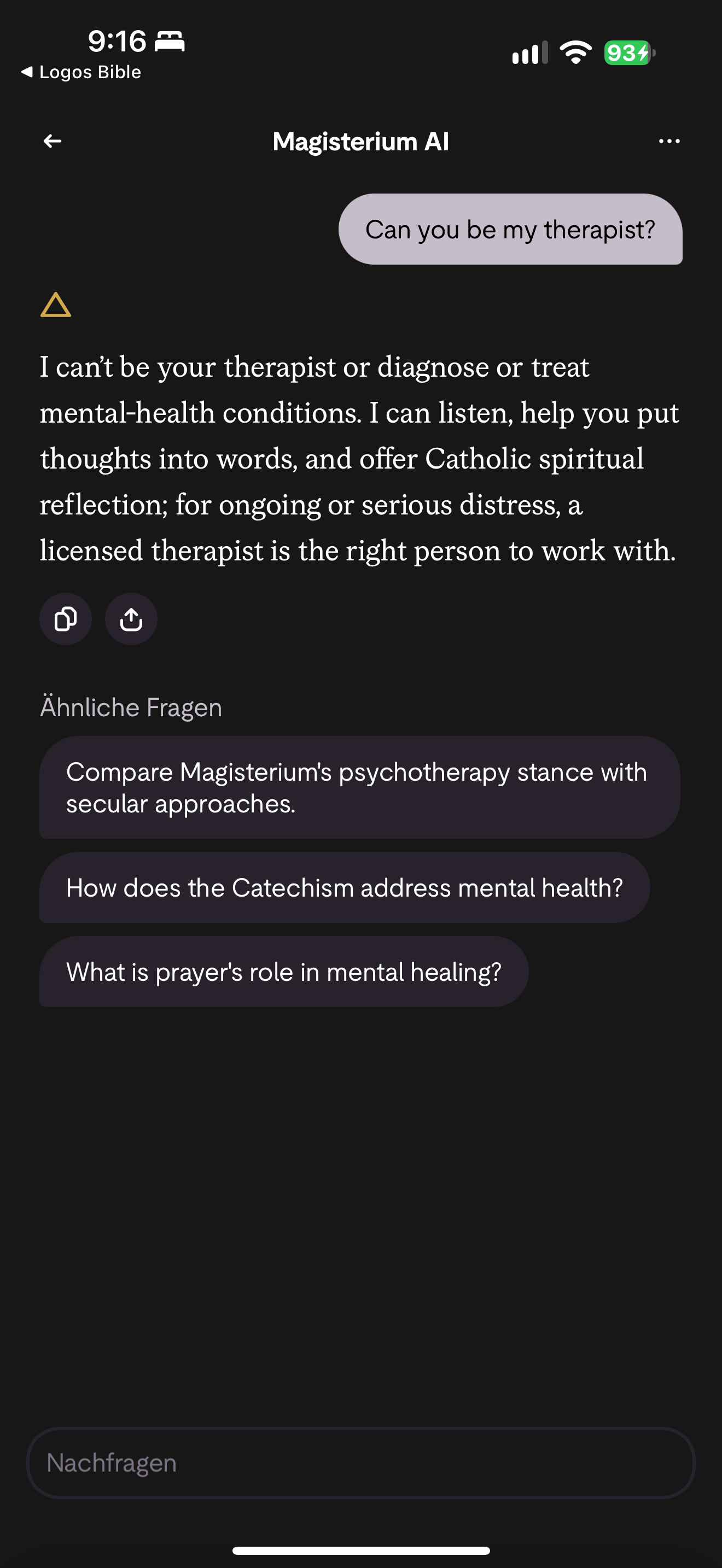 A therapist request referred to a person