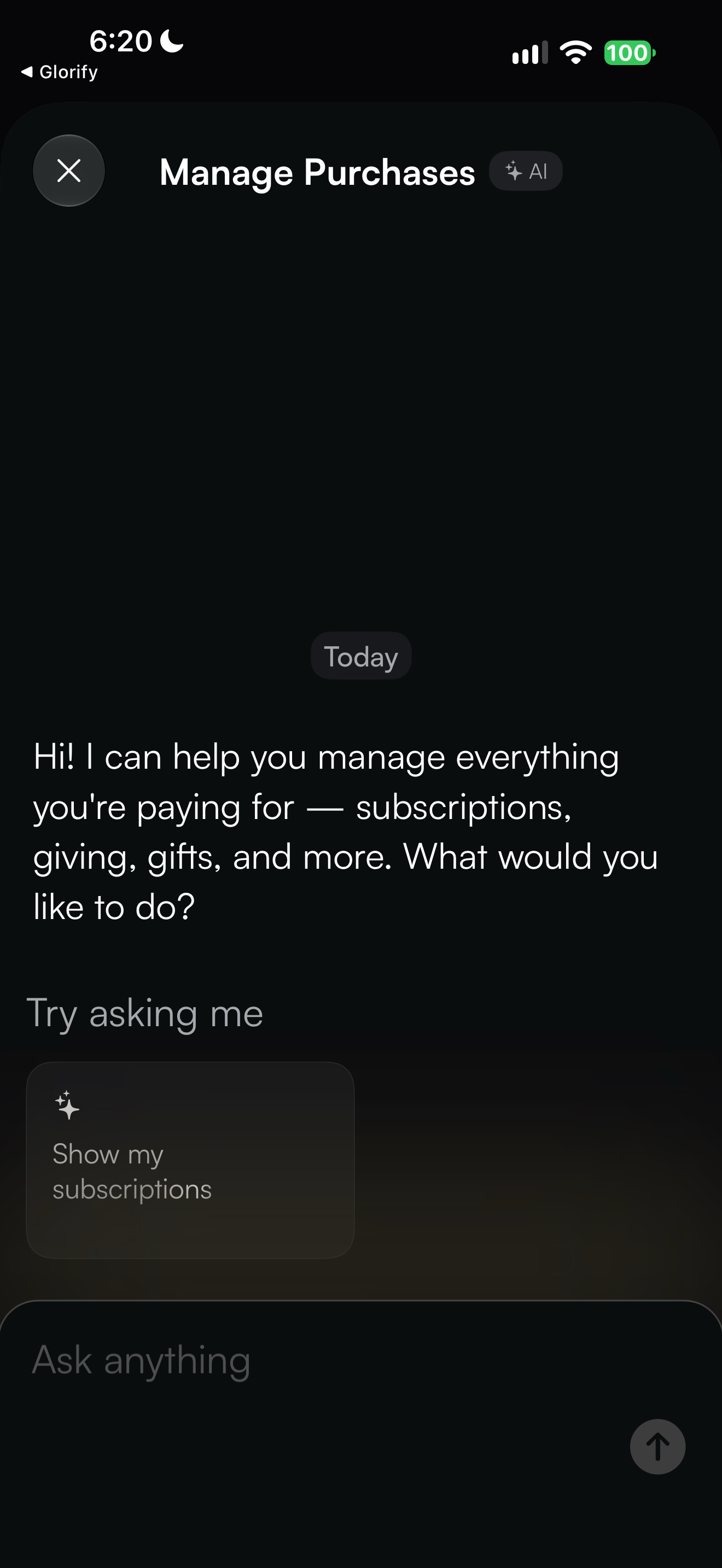 AI-labelled purchase-management entry