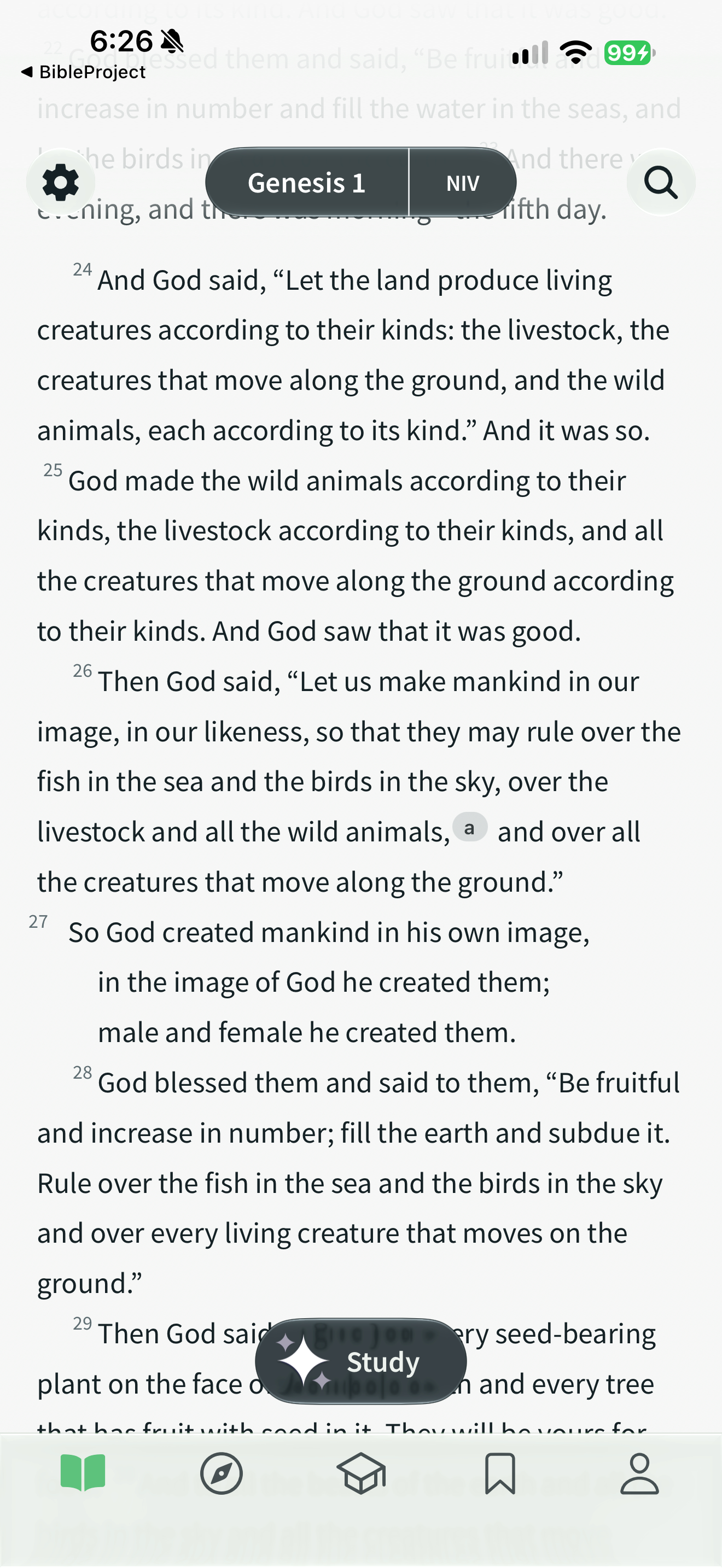 Spark Bible scrolled Genesis reader