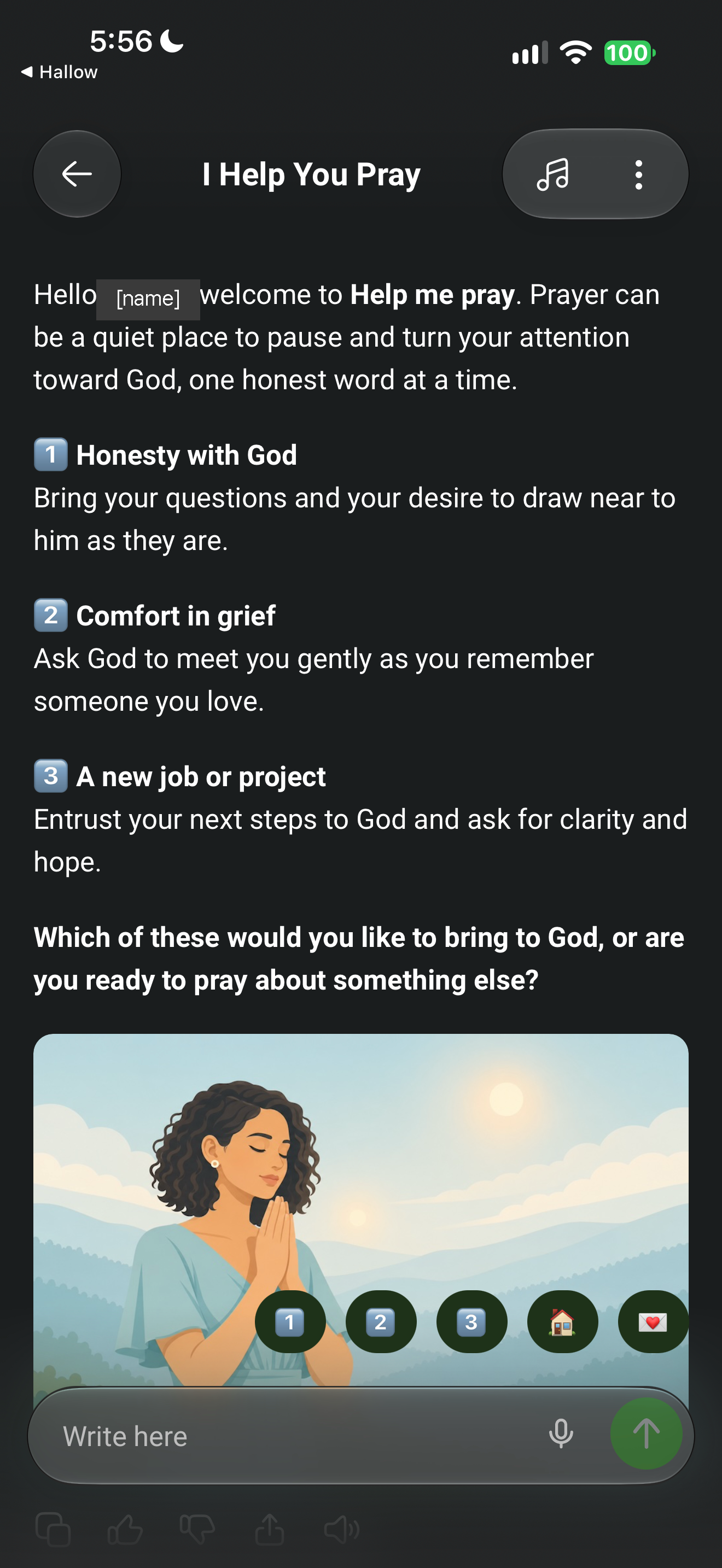 "I Help You Pray" service
