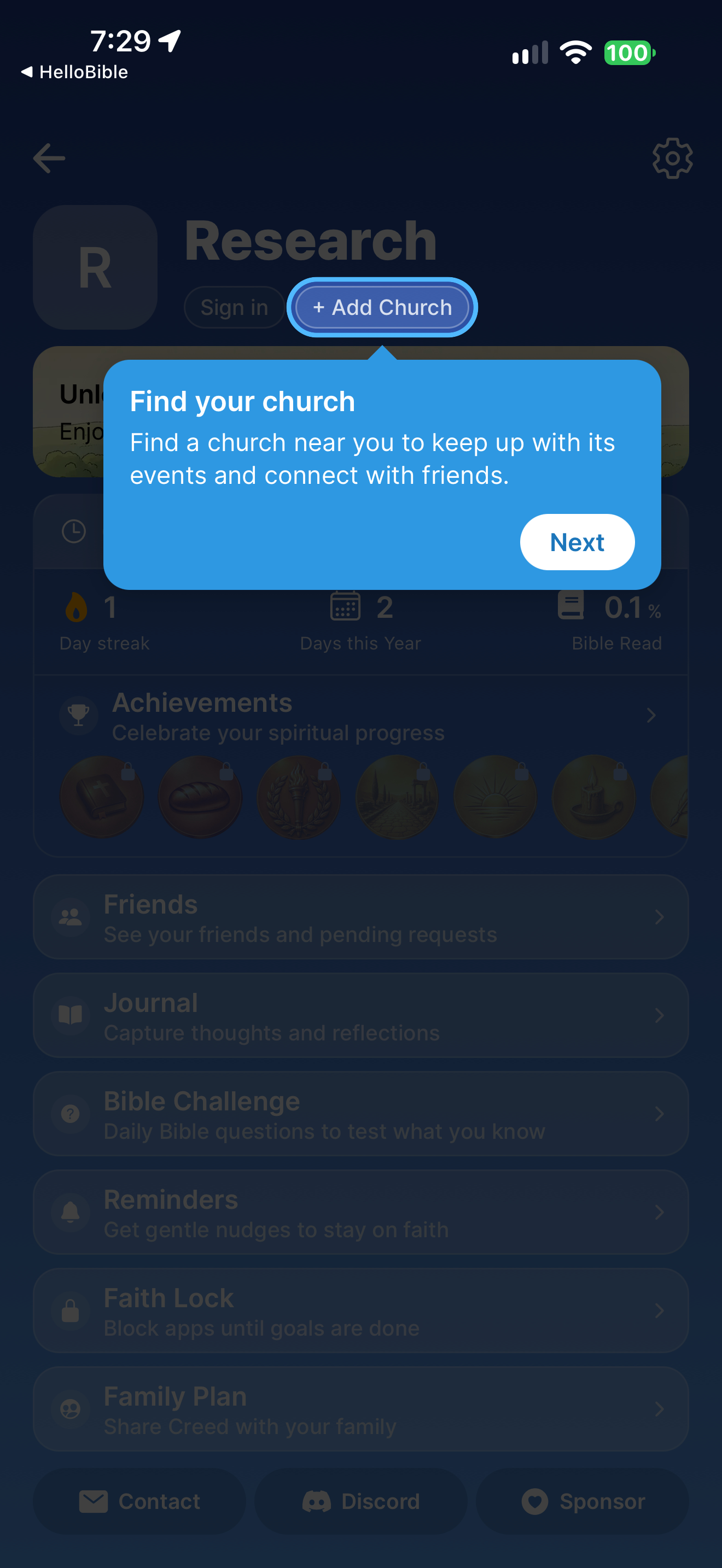 Tour step to find a church