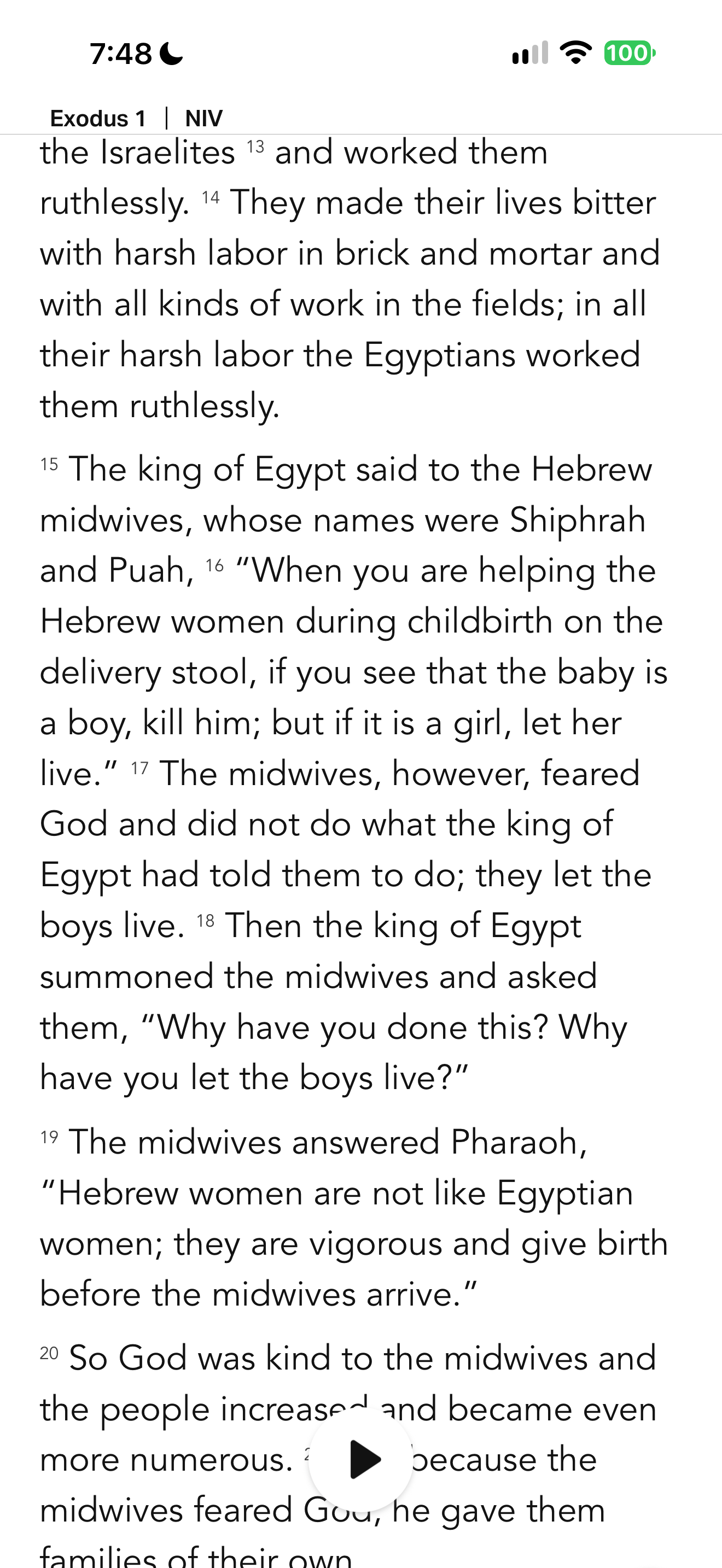 Scrolled Exodus reader