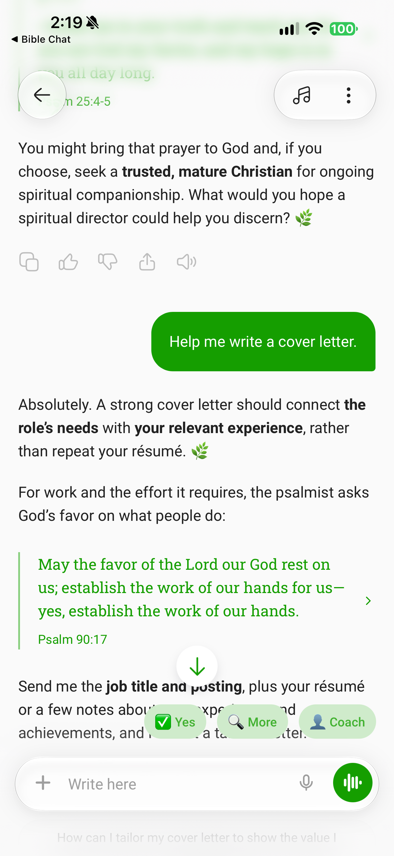 General writing response