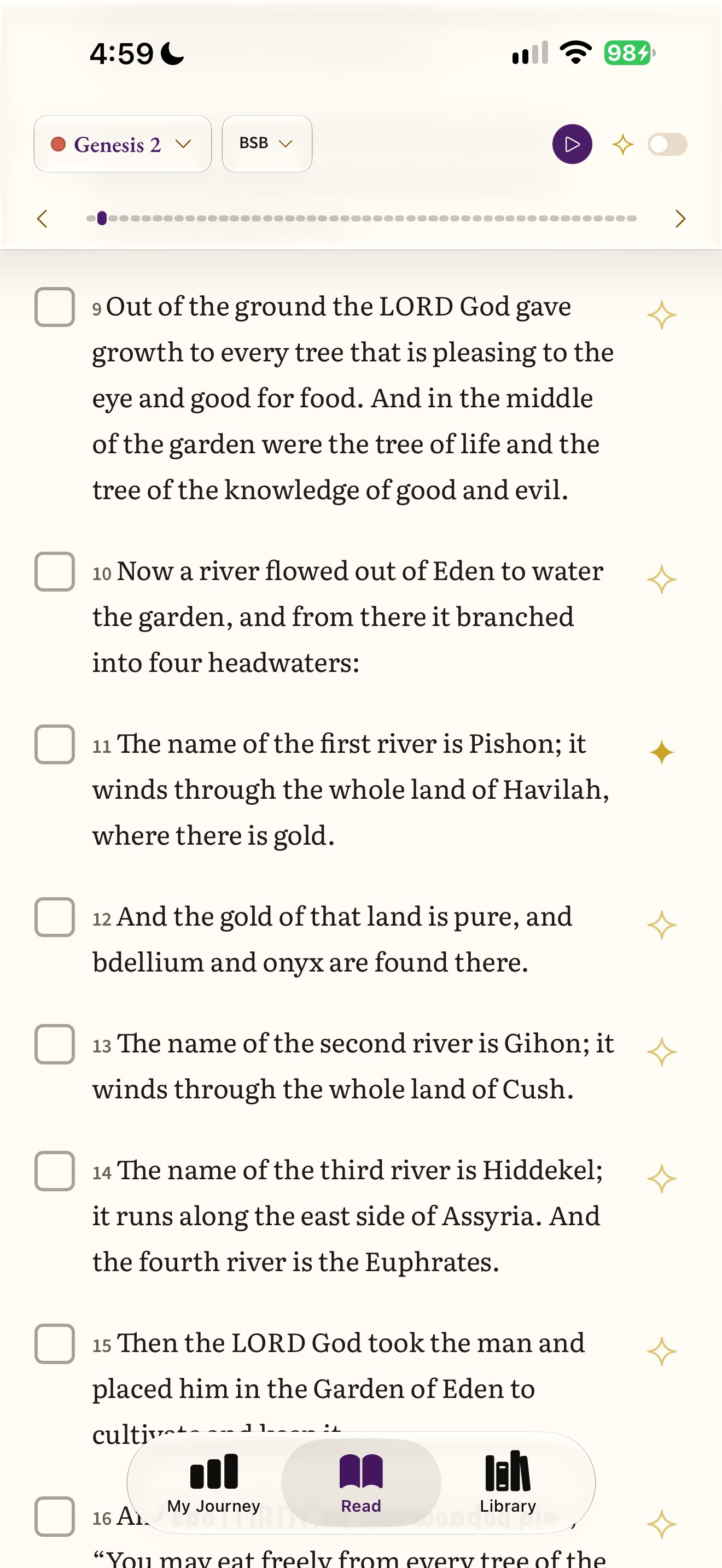 Genesis passage scrolled