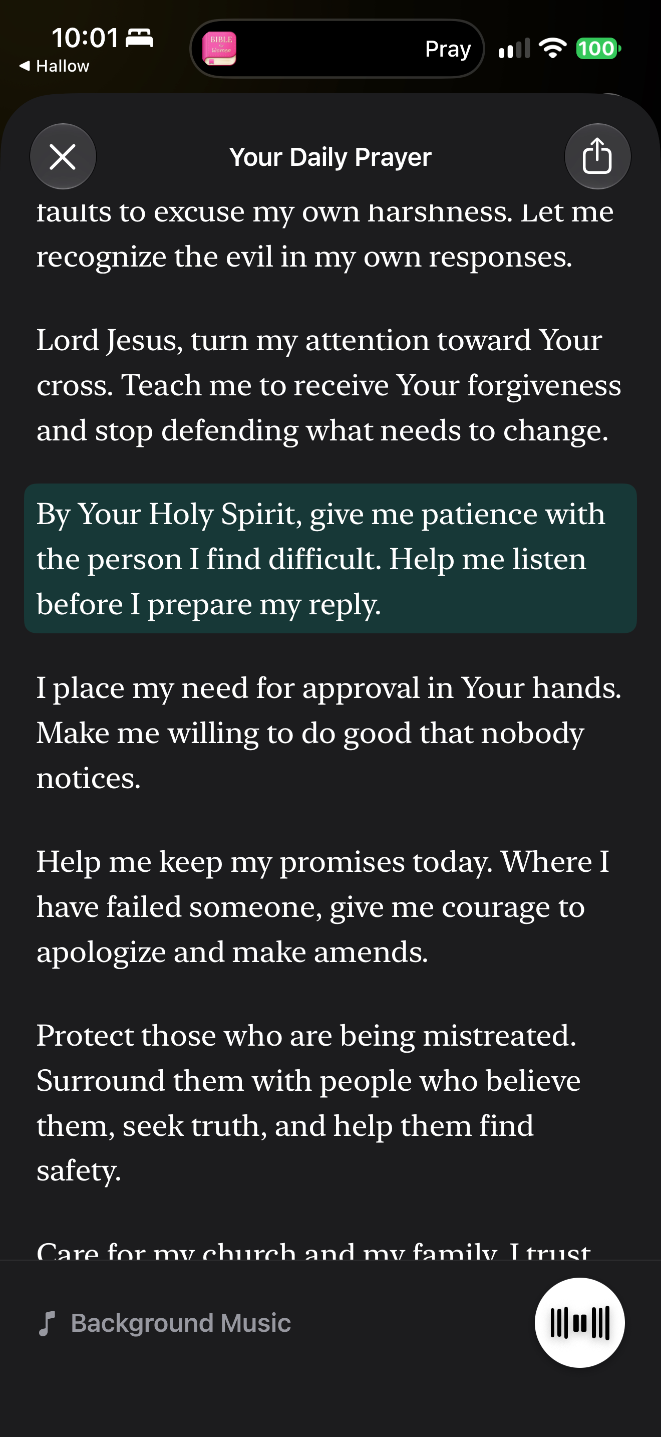 Daily prayer read aloud
