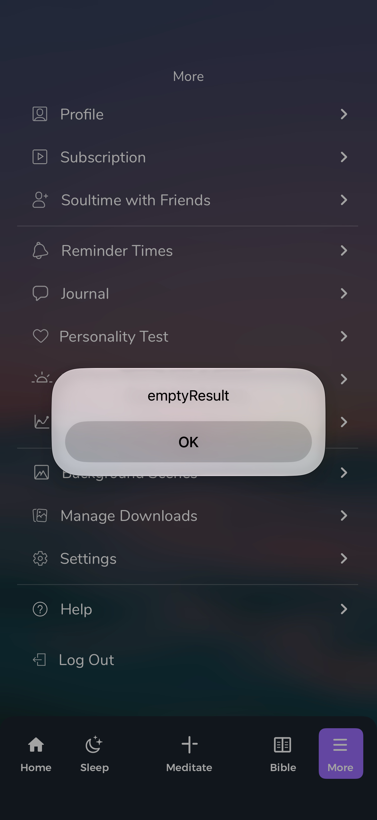 Soultime empty-result alert
