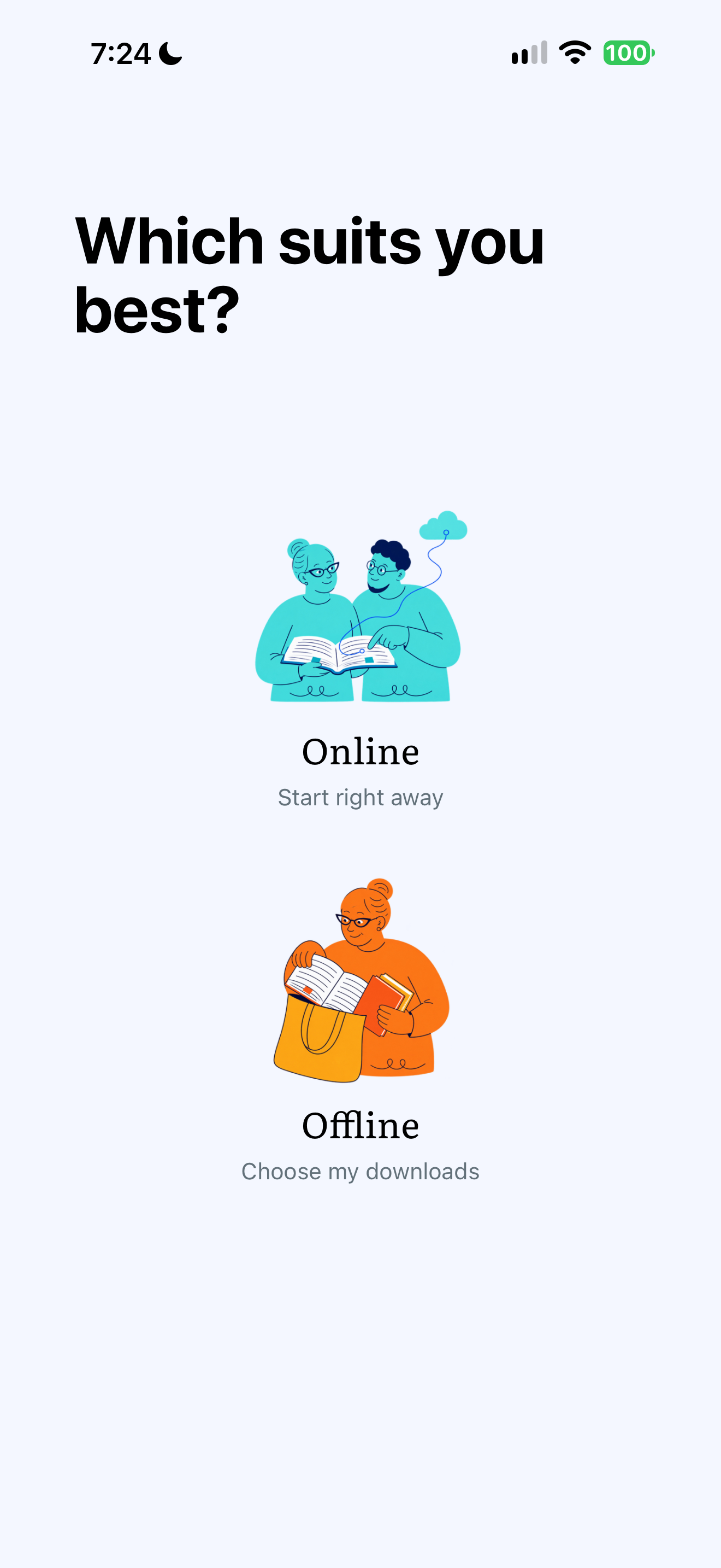Online or offline choice