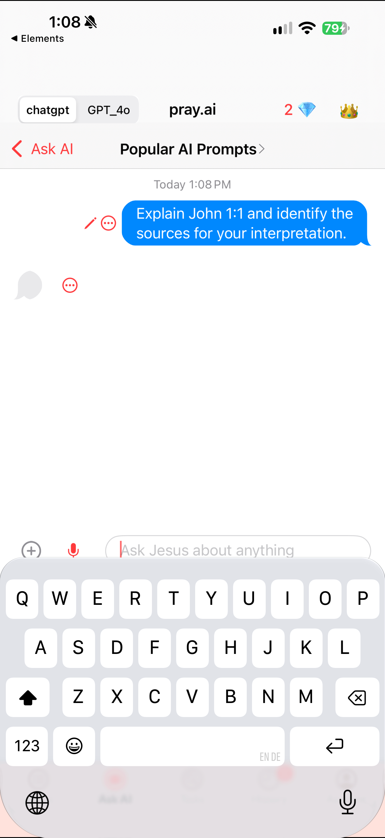 Pray AI answer pending
