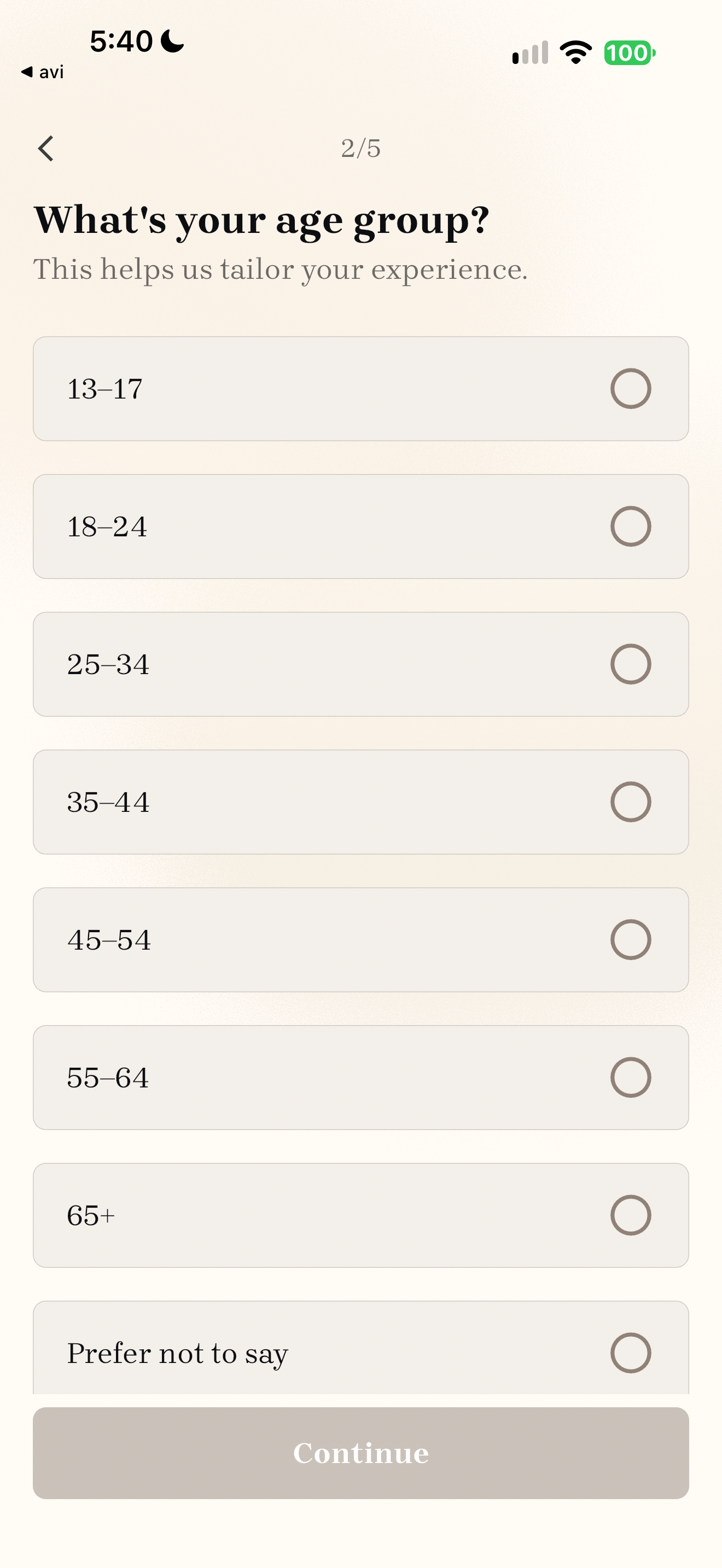 Age group question