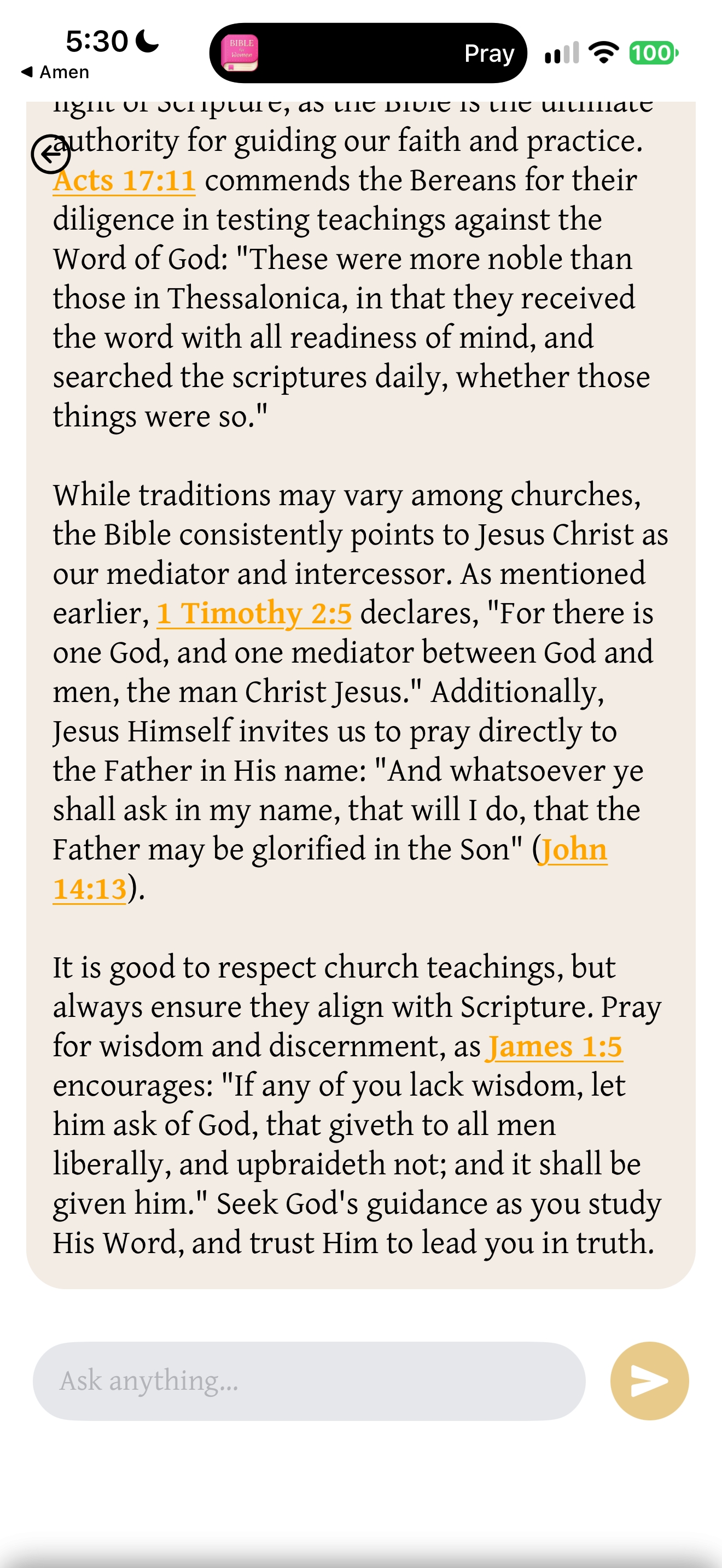 Mary answer when church differs