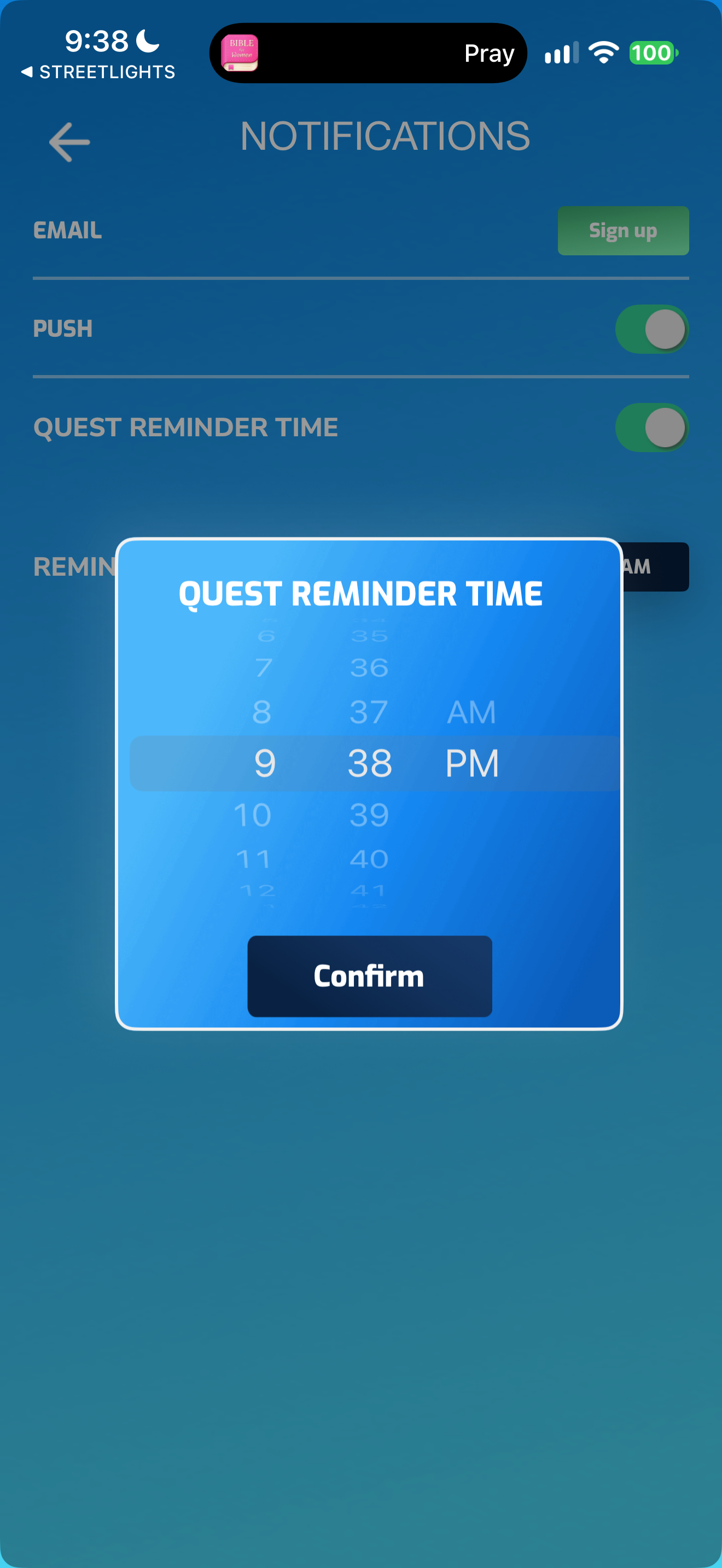 Quest reminder time editor