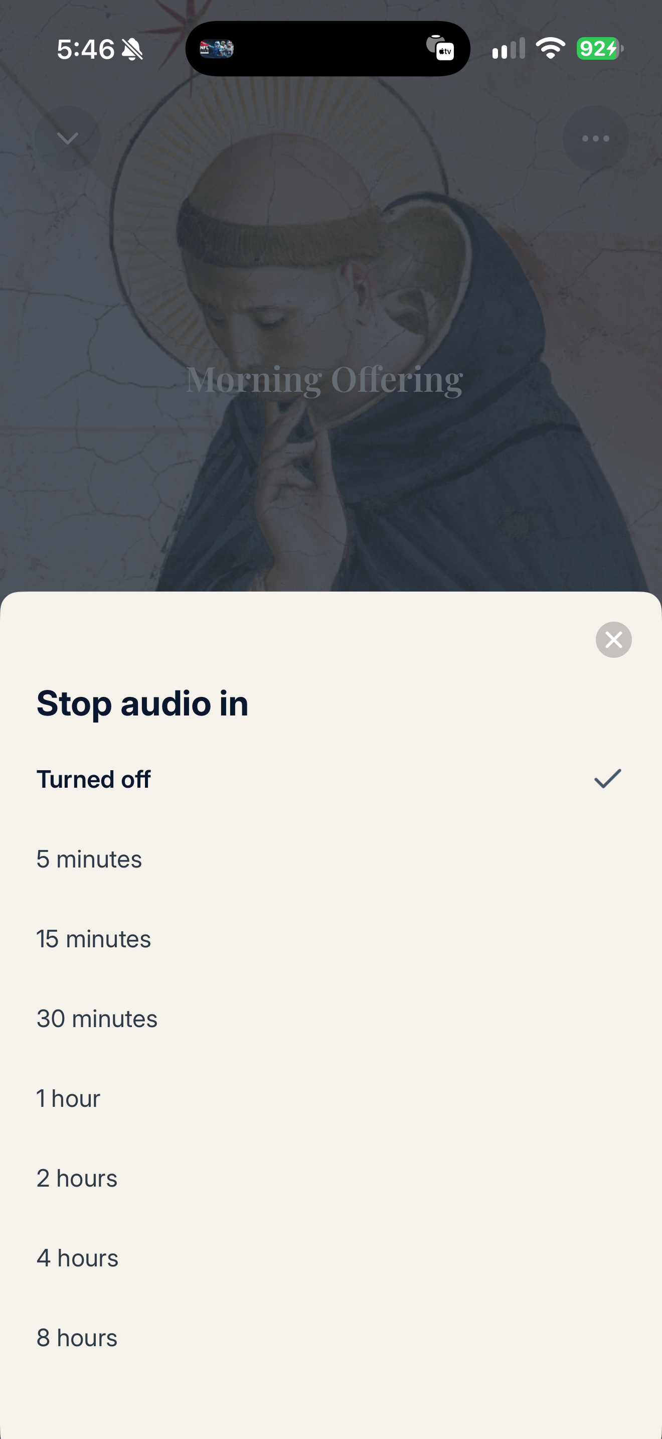 Amen sleep timer
