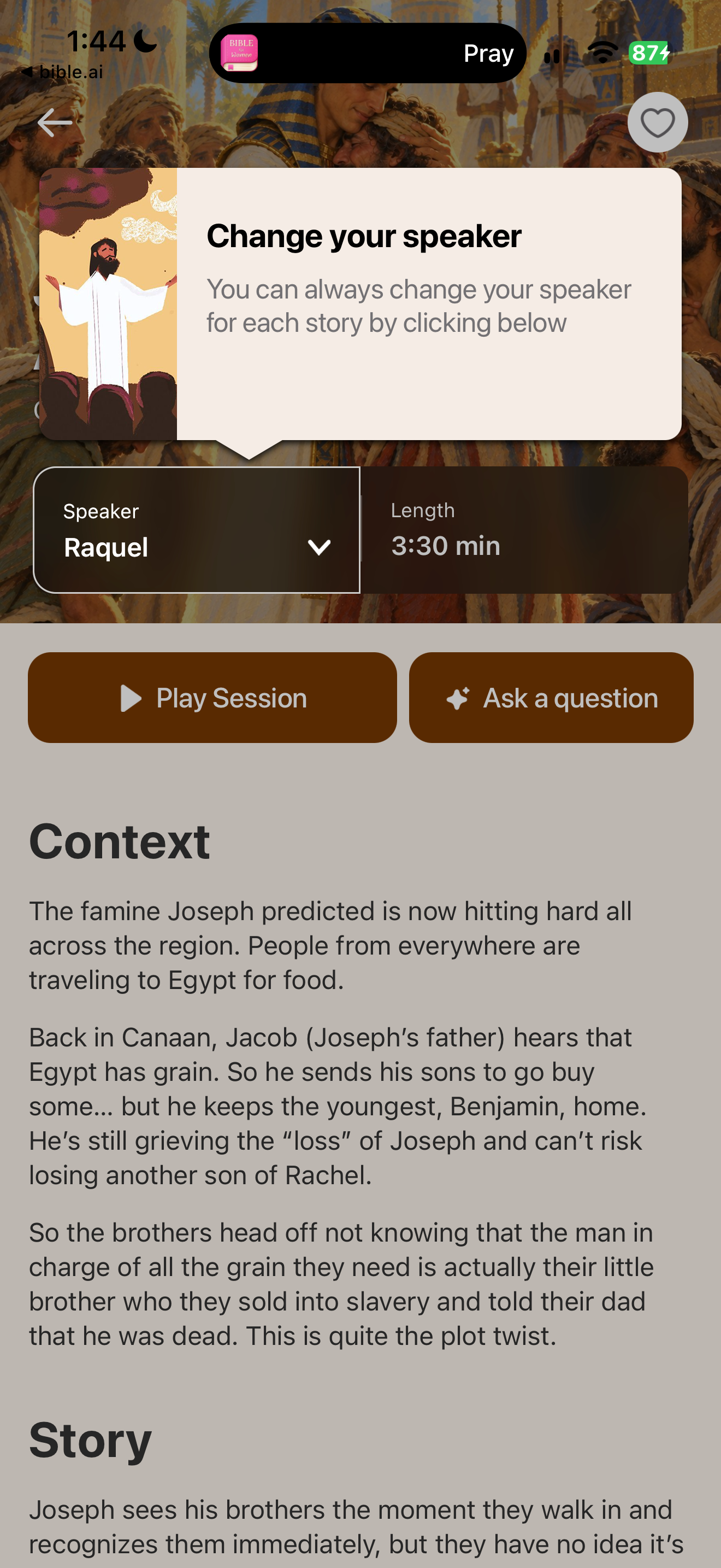 Story detail with speaker tip