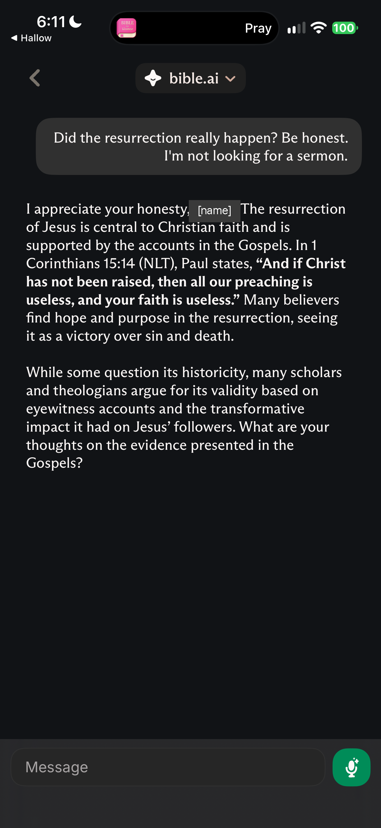 Resurrection, asked by a sceptic