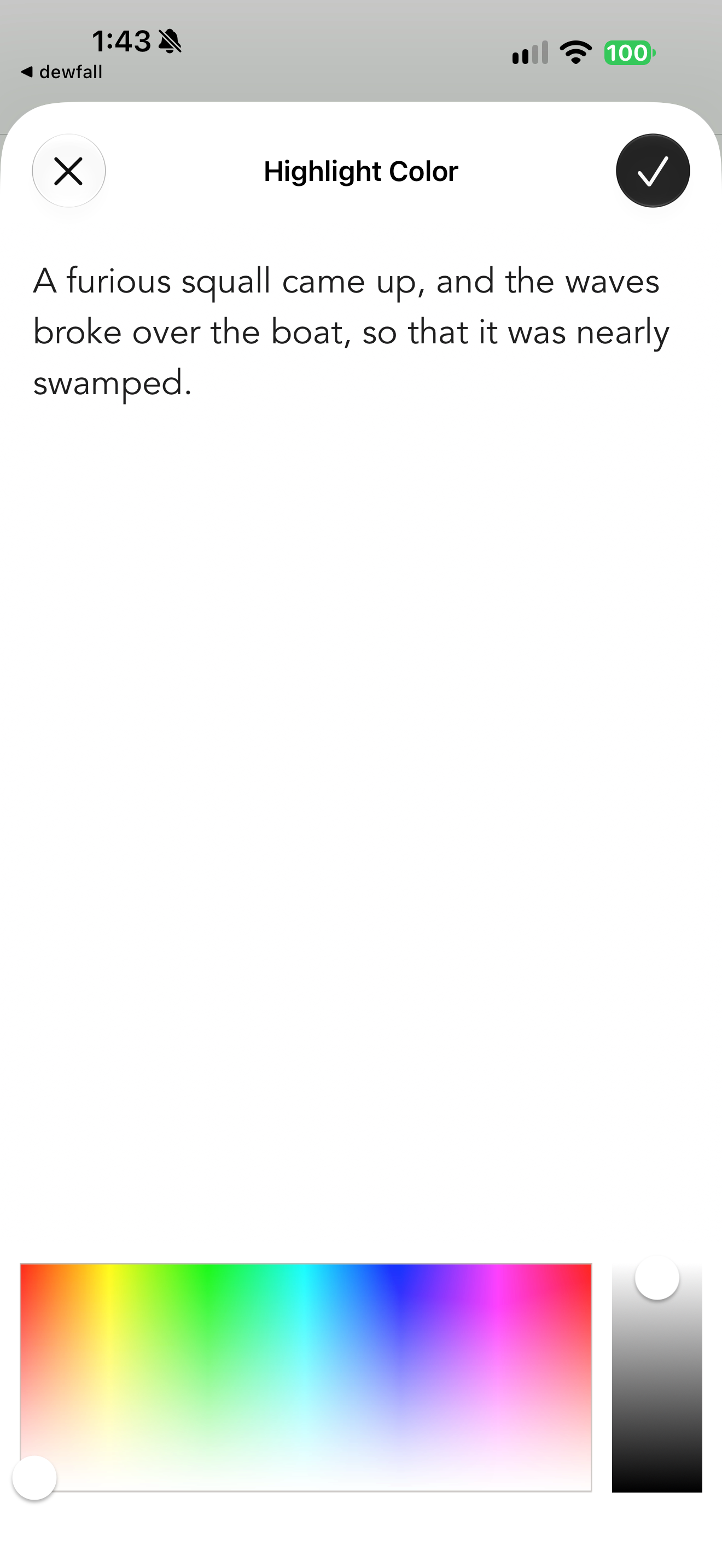 Custom highlight colour