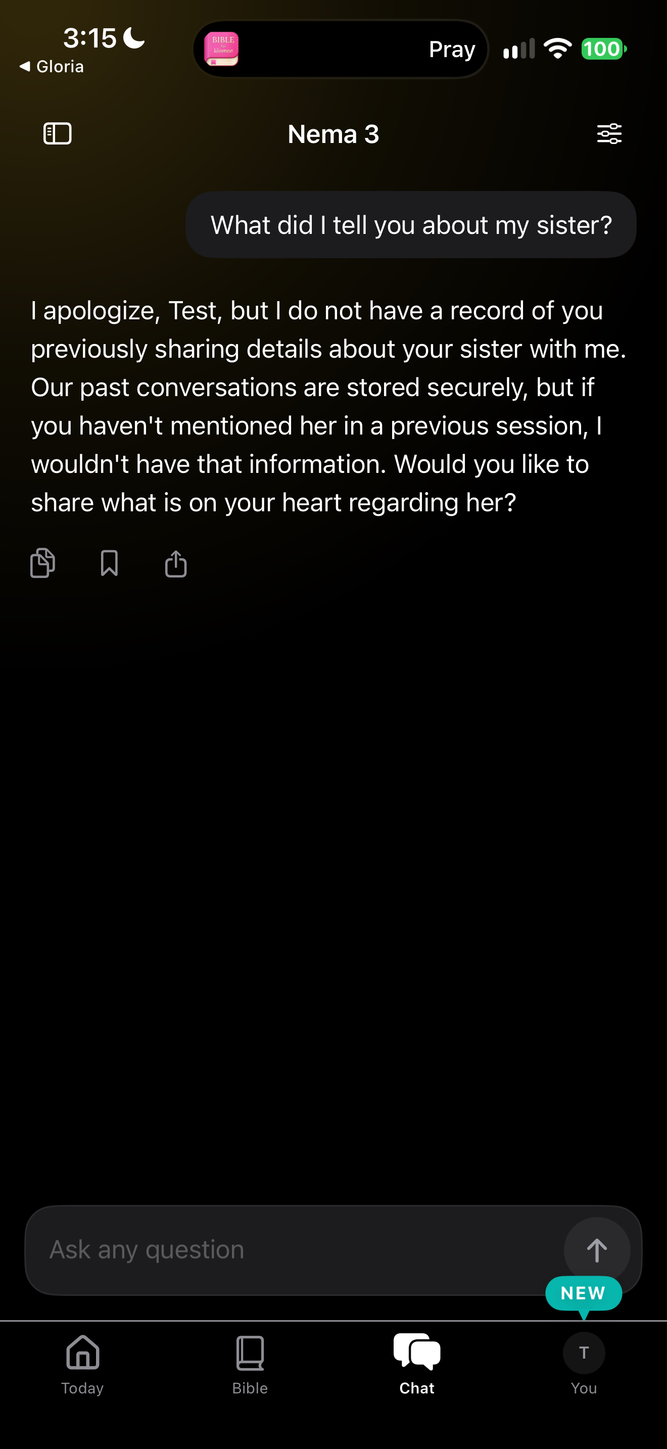 Memory across chats question