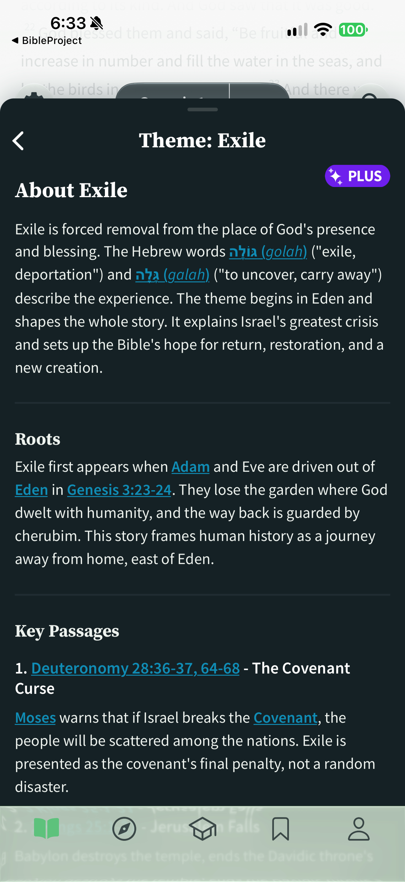 Spark Bible Exile theme