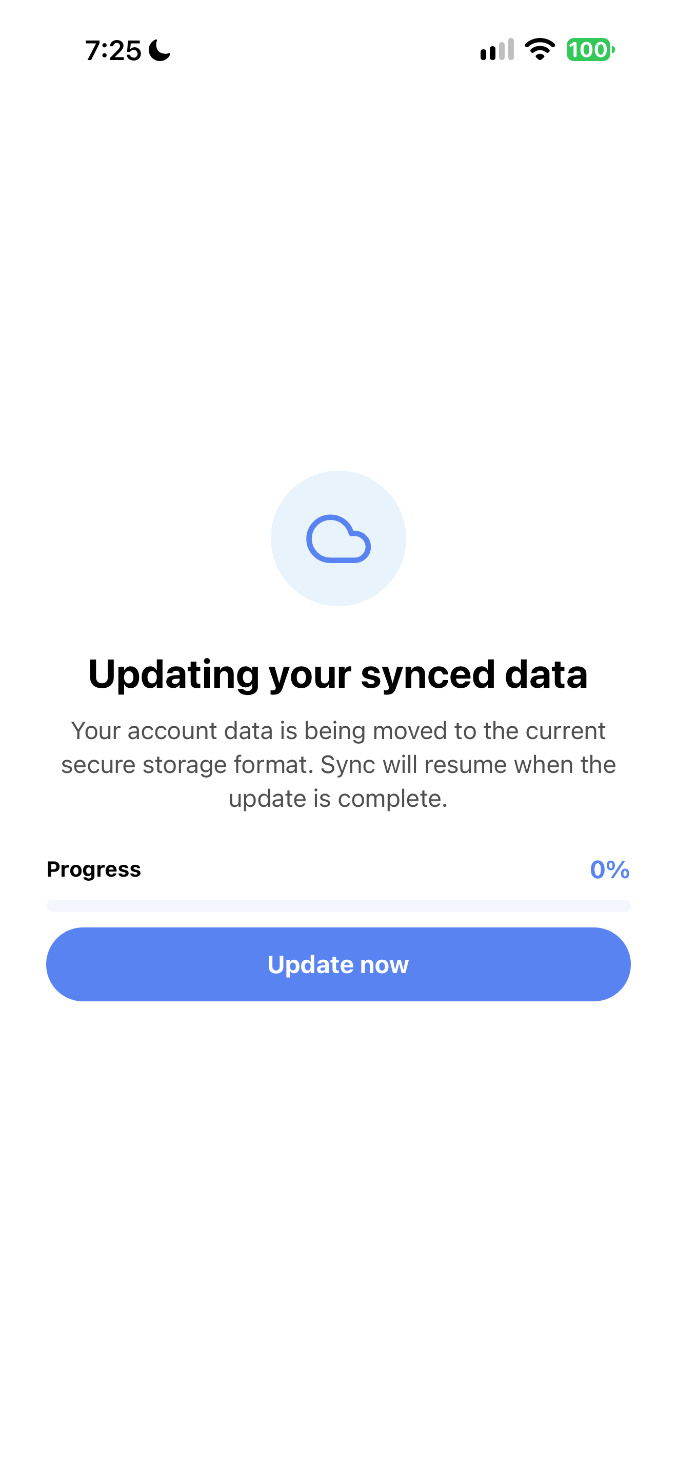 Synced data migration