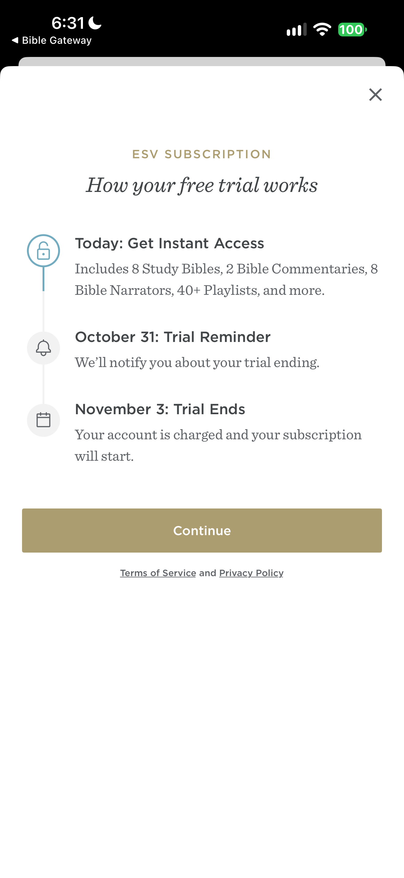 Trial reminder timeline