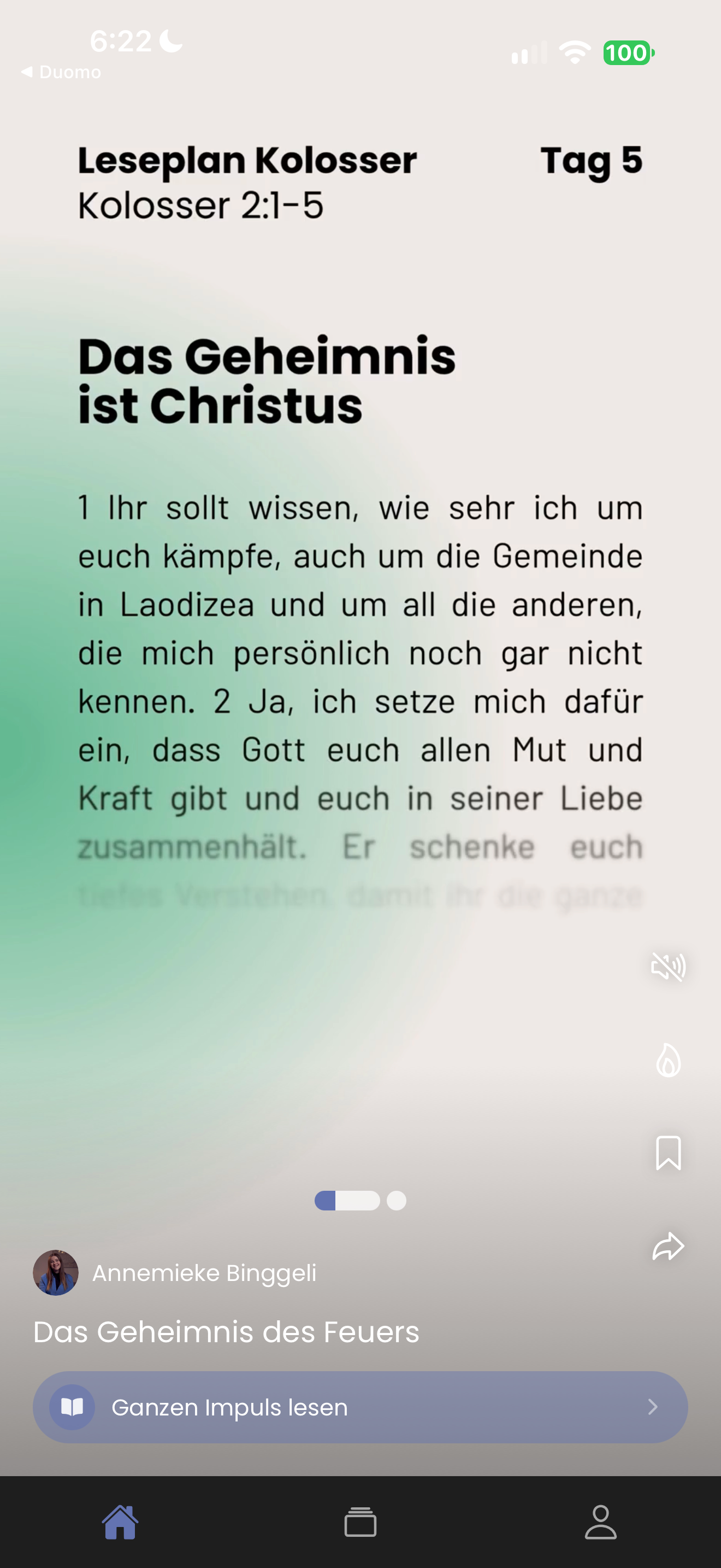Daily reading feed