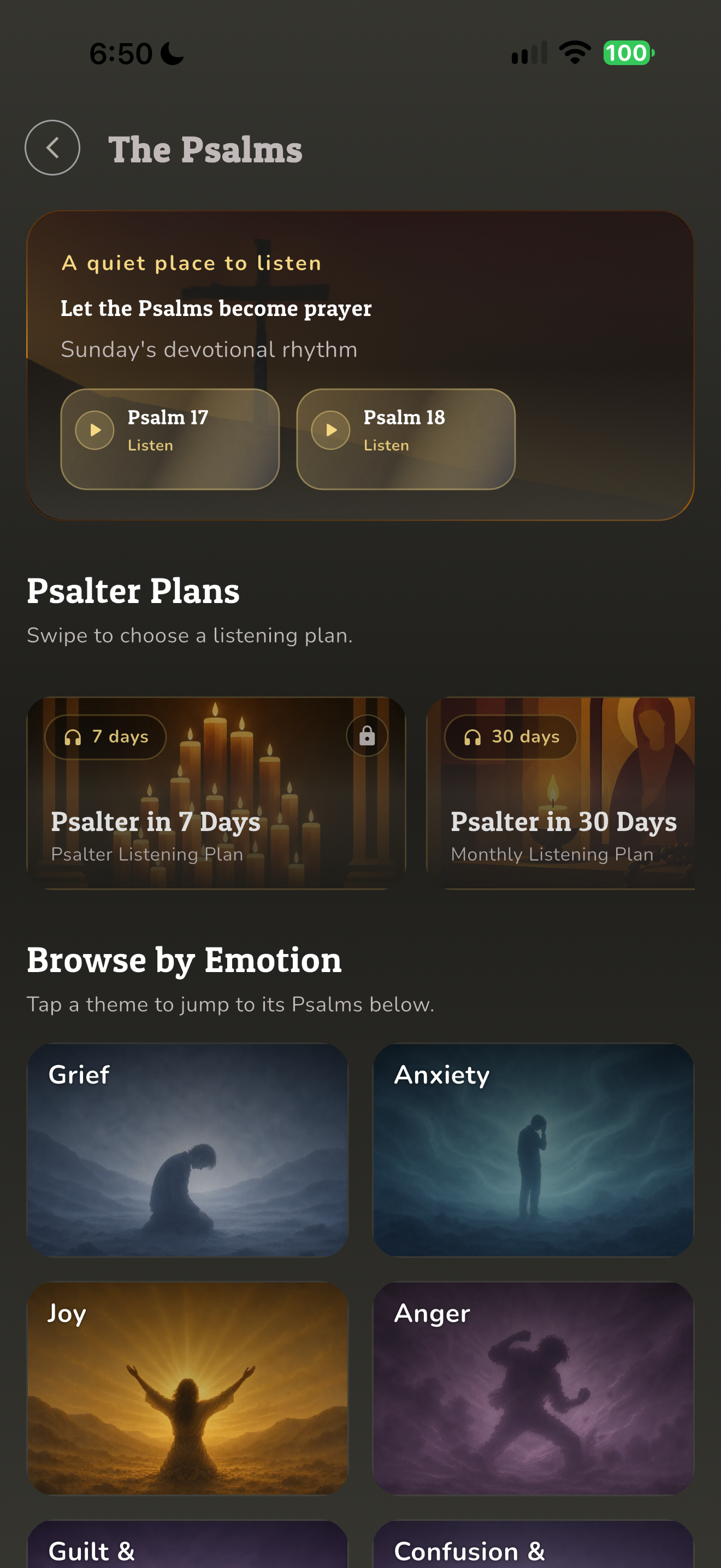 Psalter plans and emotions