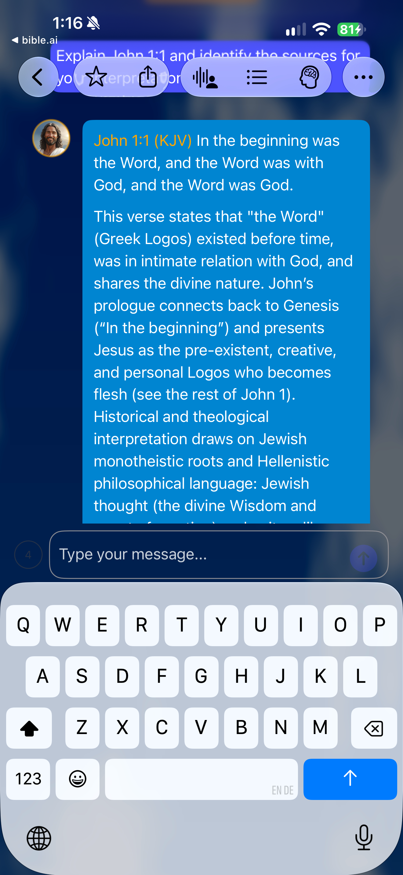 Interpretation answer begins
