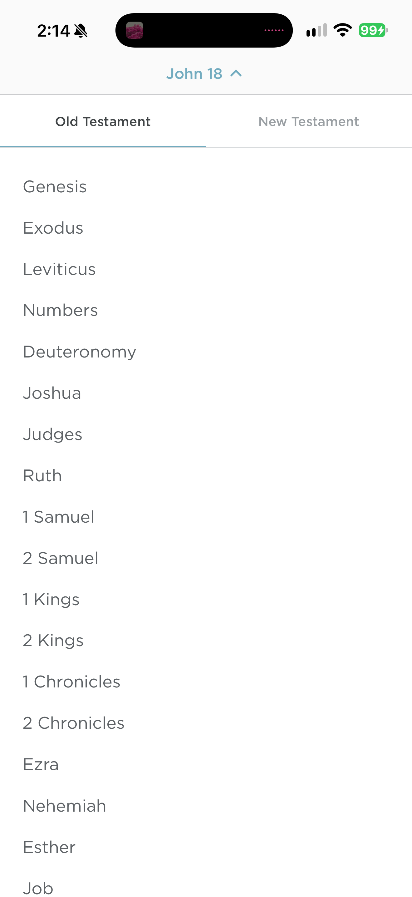 ESV book picker