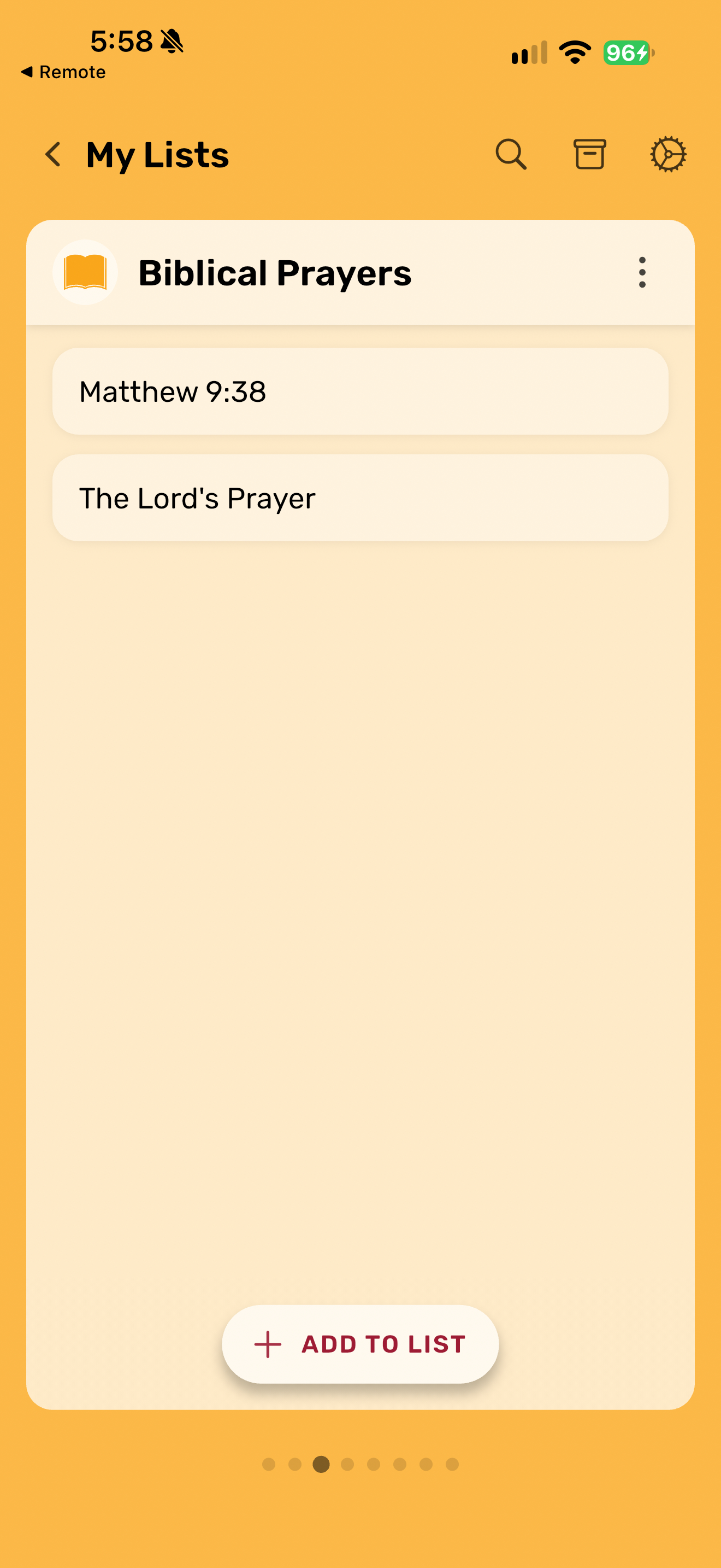 Biblical prayers list