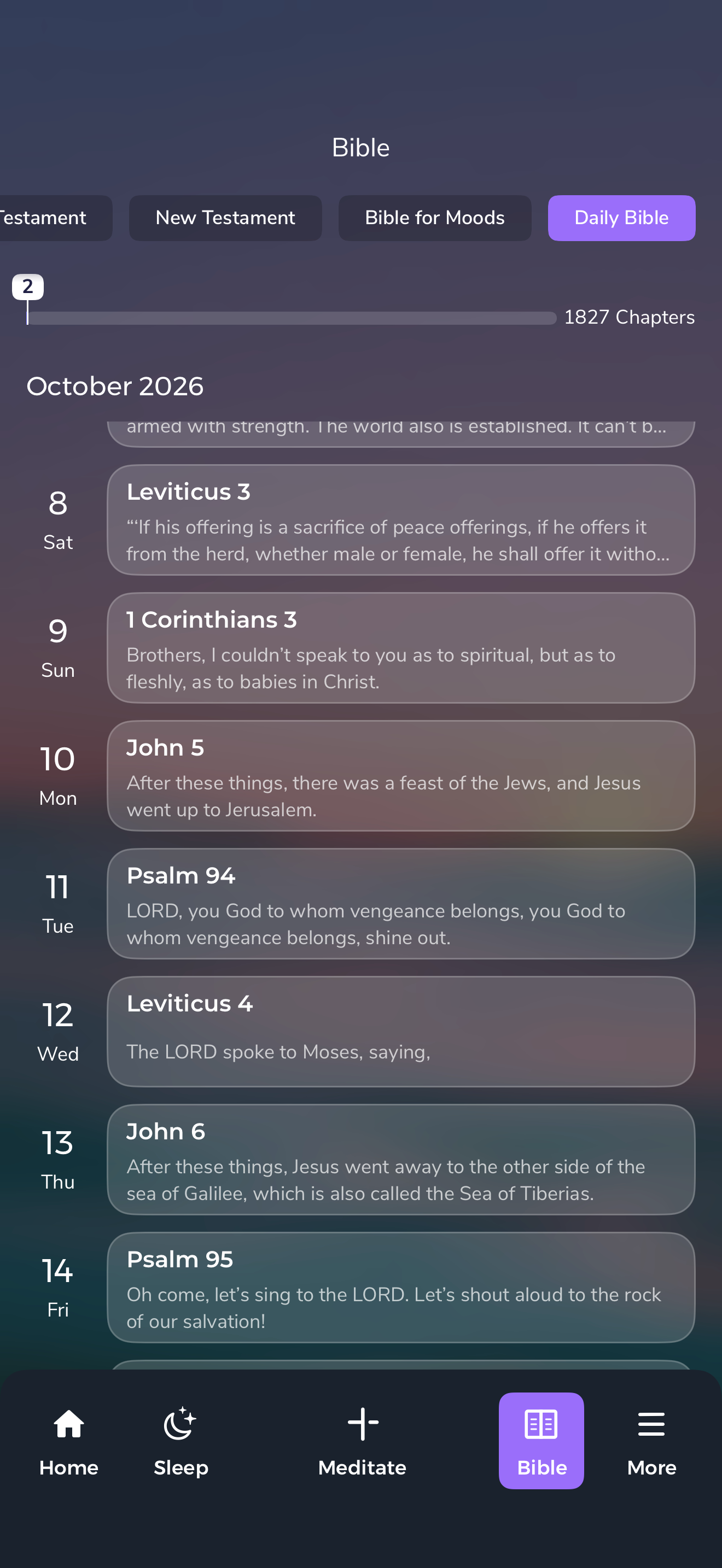 Soultime Daily Bible schedule