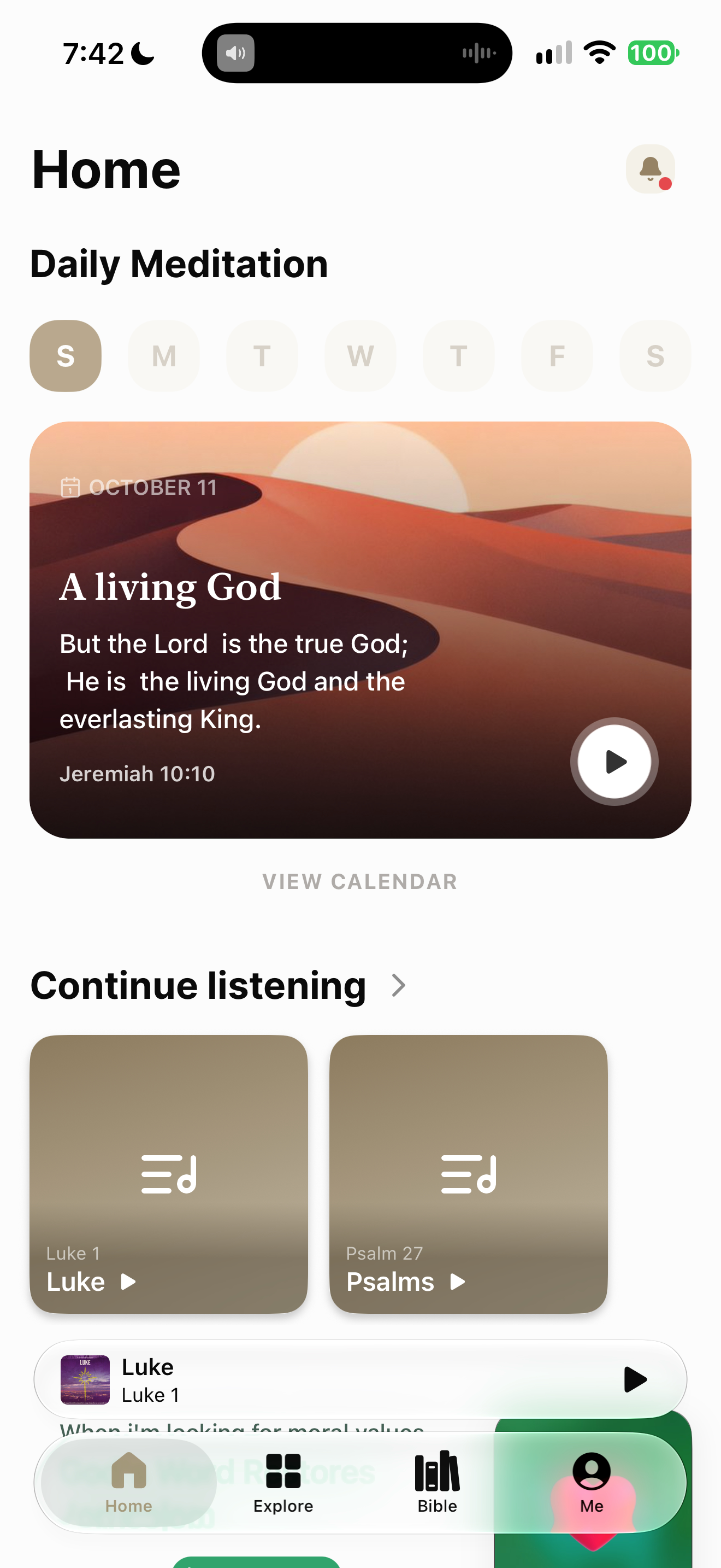 Daily meditation home