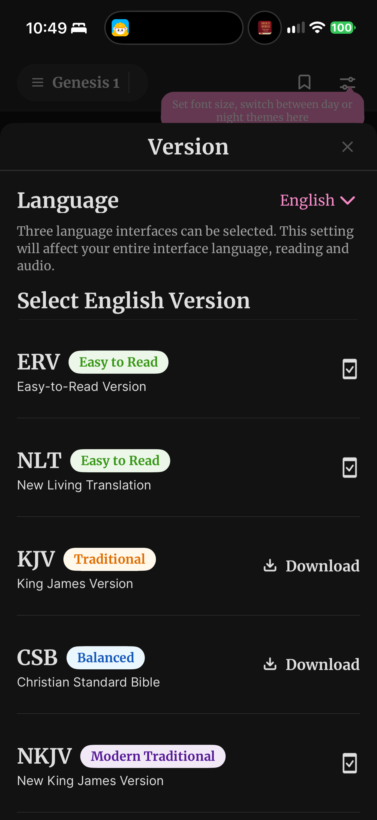 Translation reading-style labels
