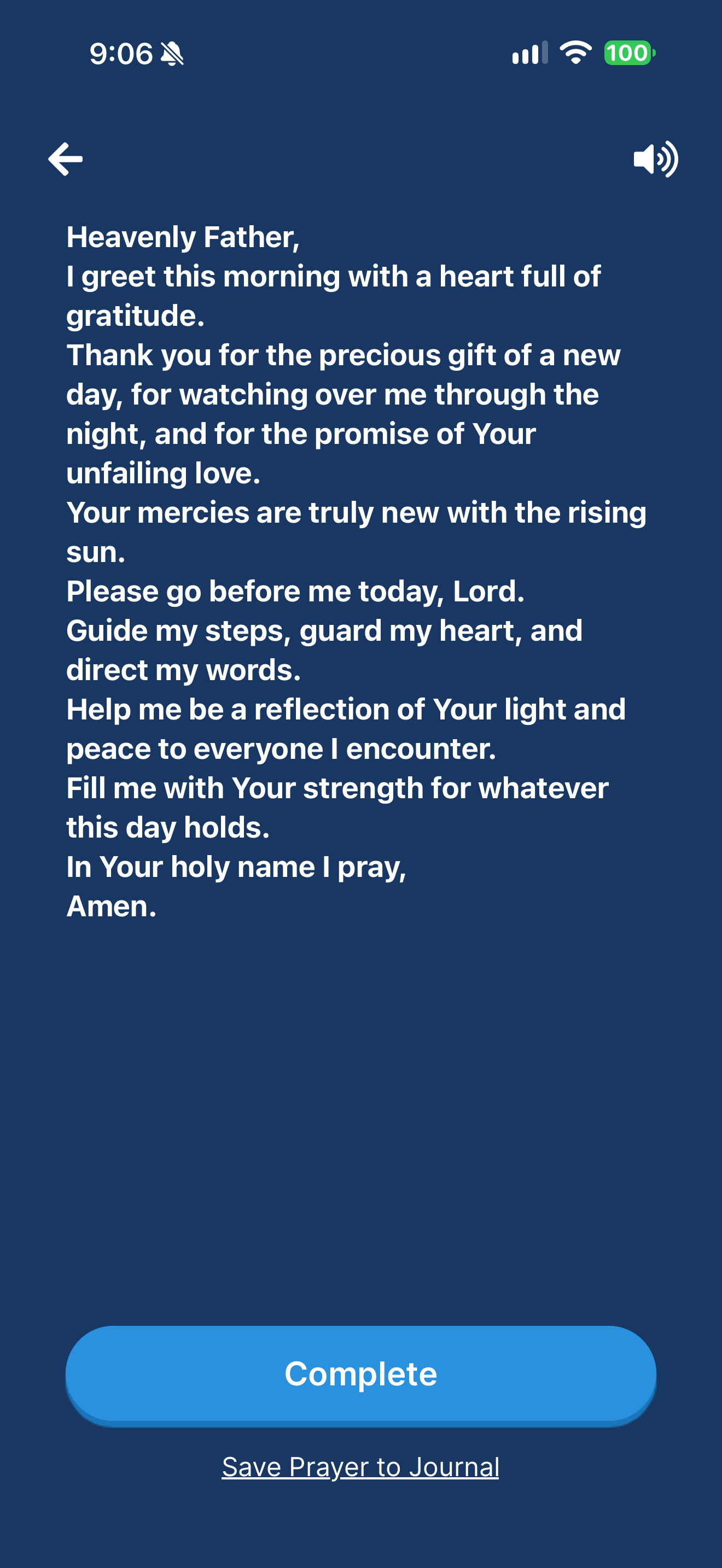 Generated morning prayer