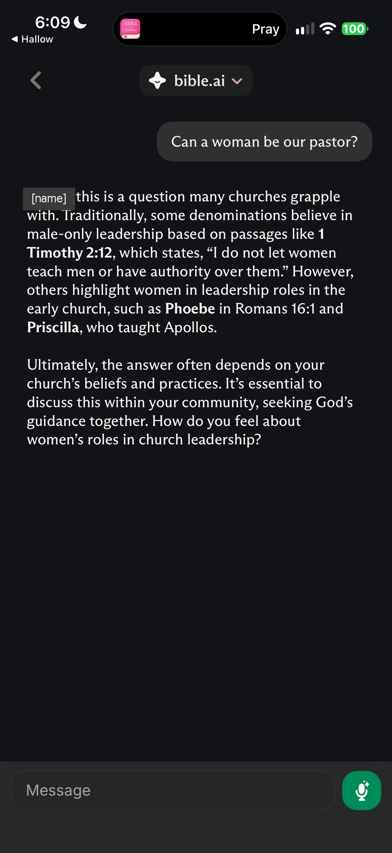 Women as pastors