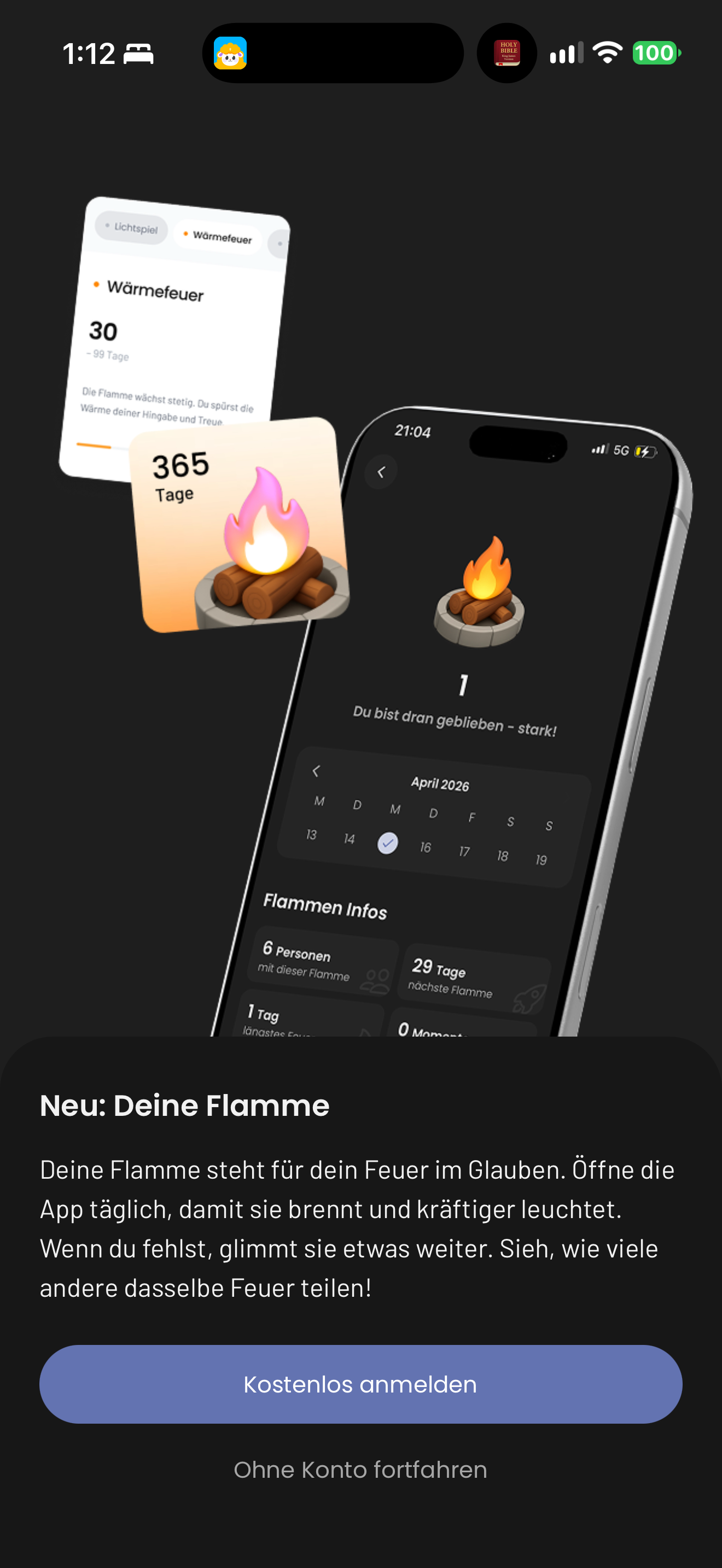 Daily opening as a faith-flame metaphor