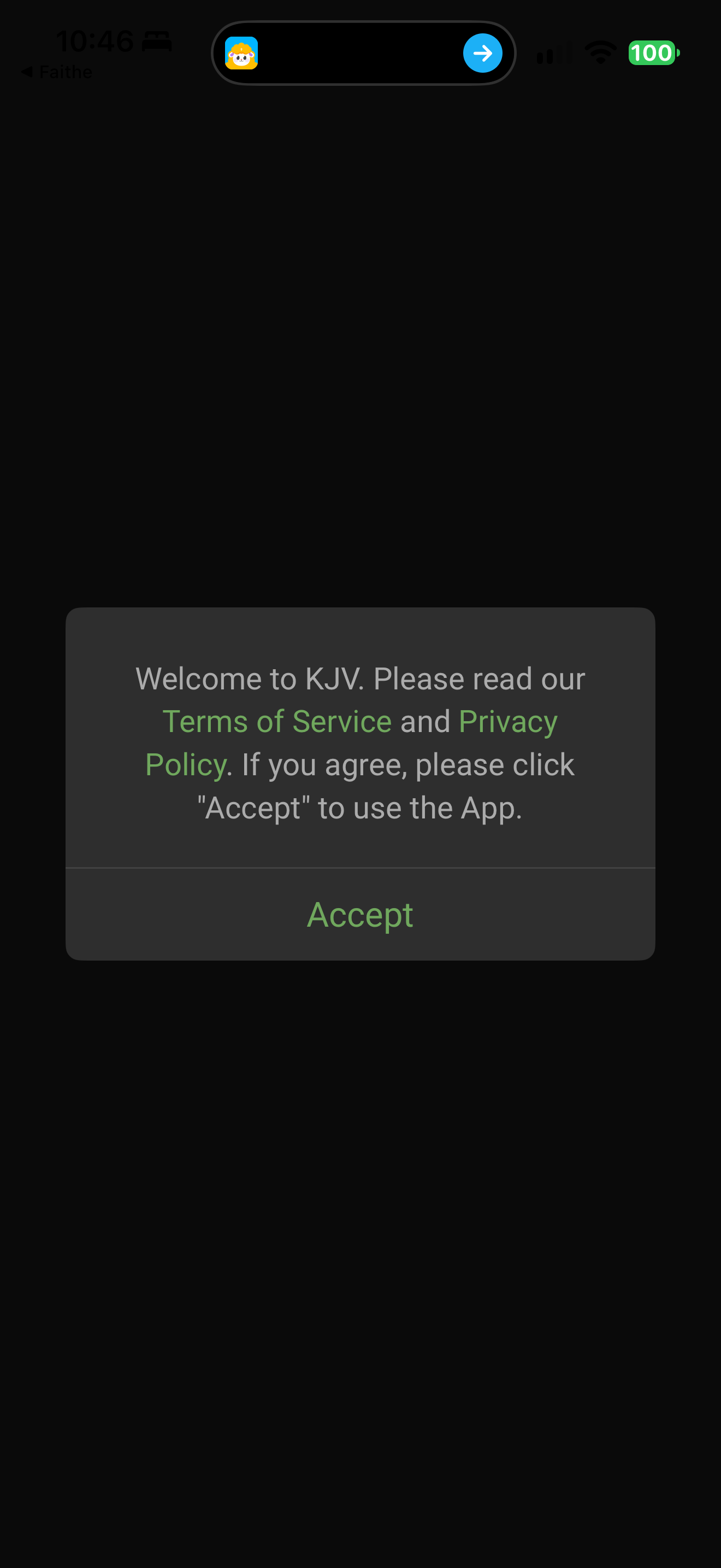 KJV terms acceptance