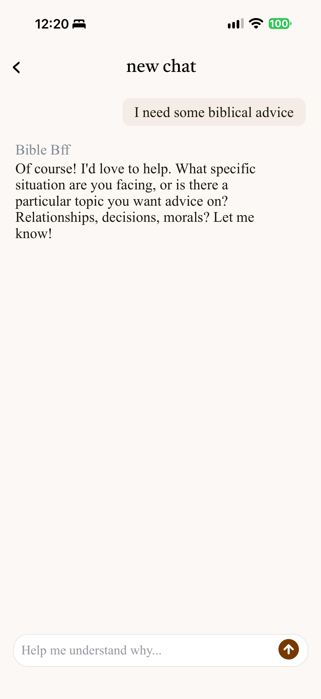 Advice starter asks back