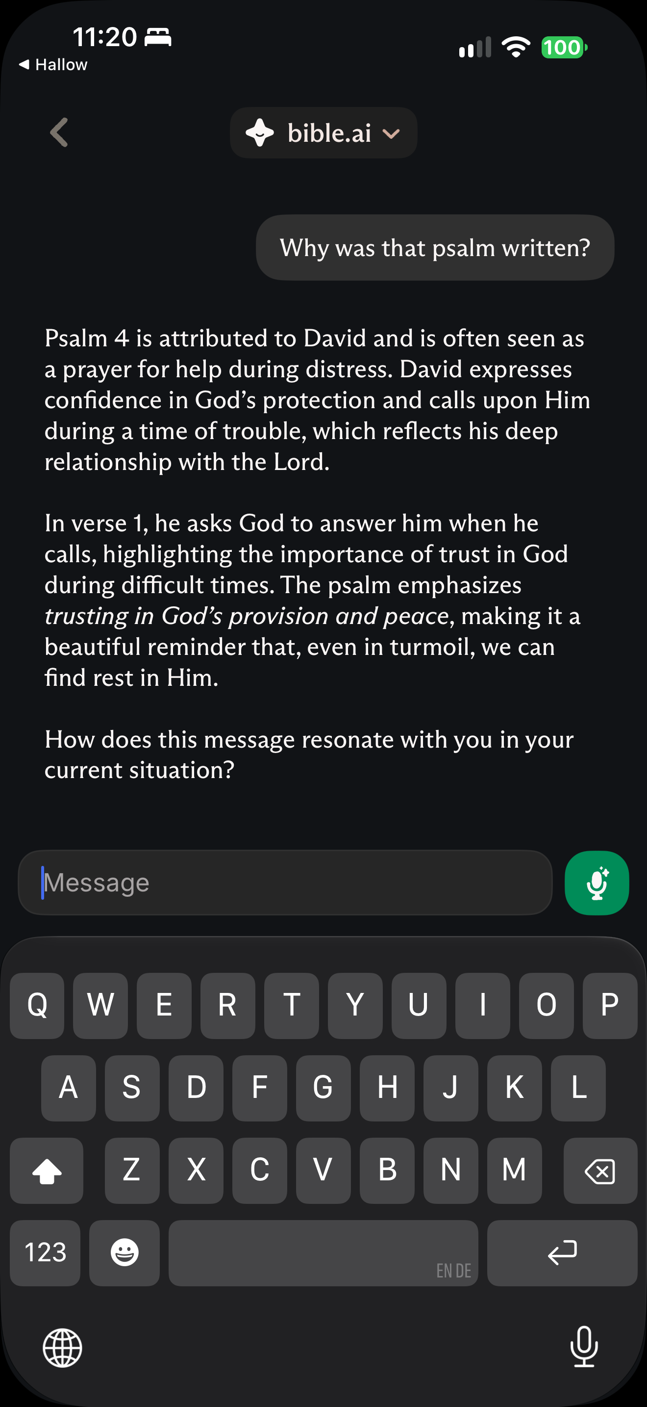 Why Psalm 4 was written