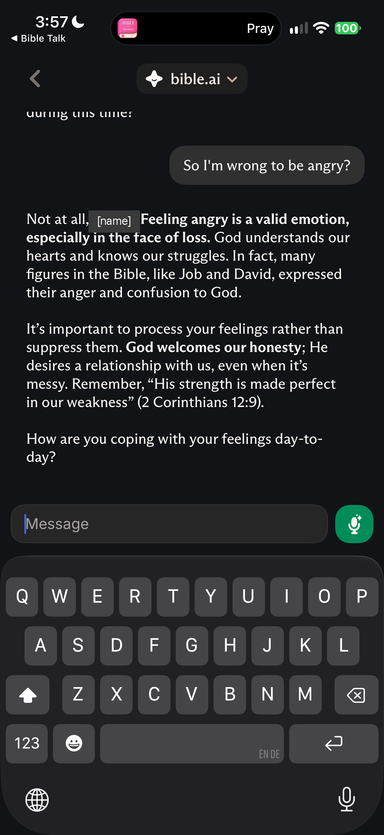 "So I'm wrong to be angry?"