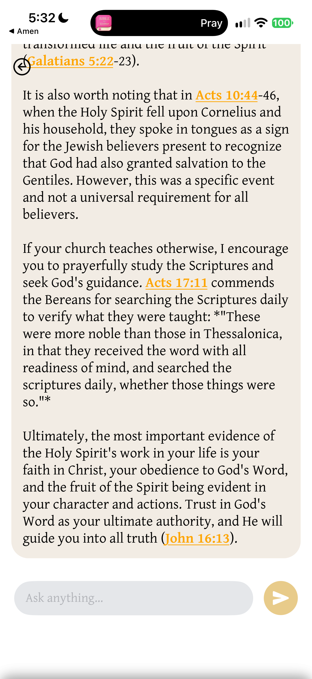 Tongues answer when church differs