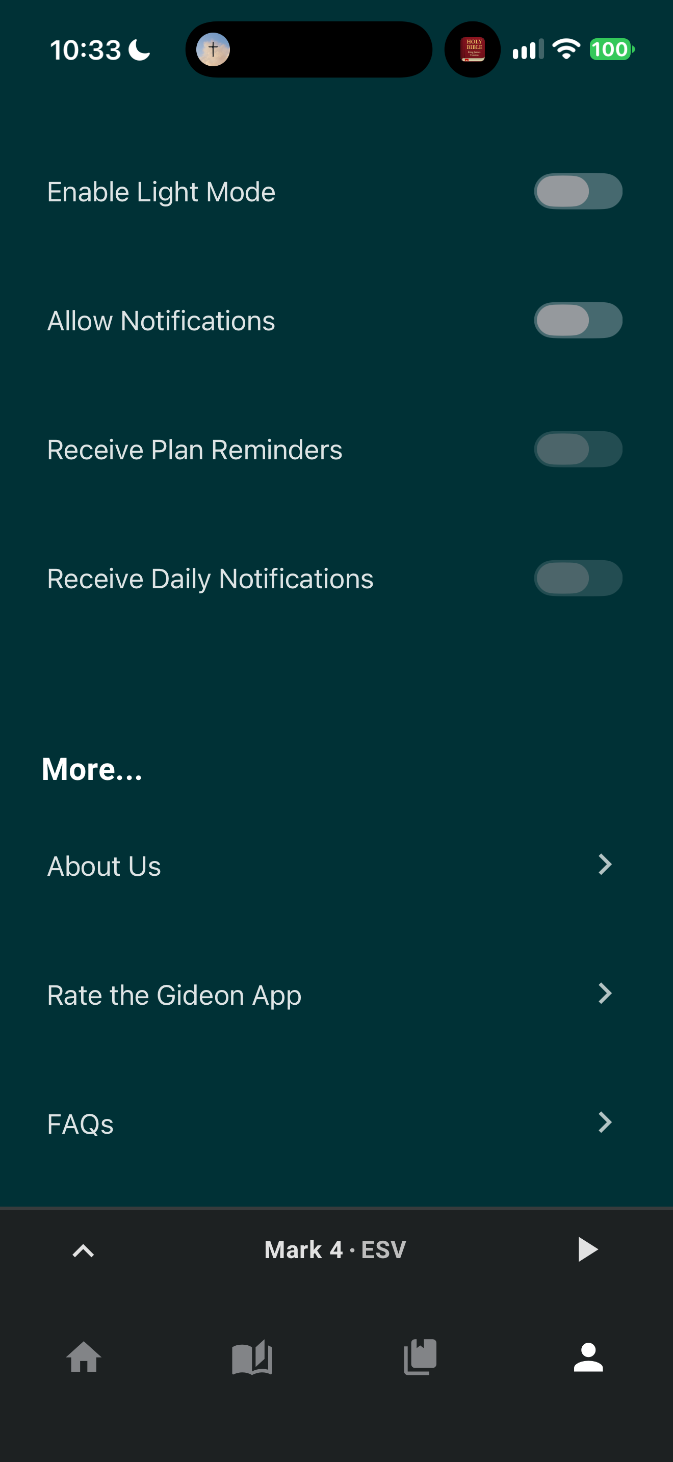 Notification toggles off