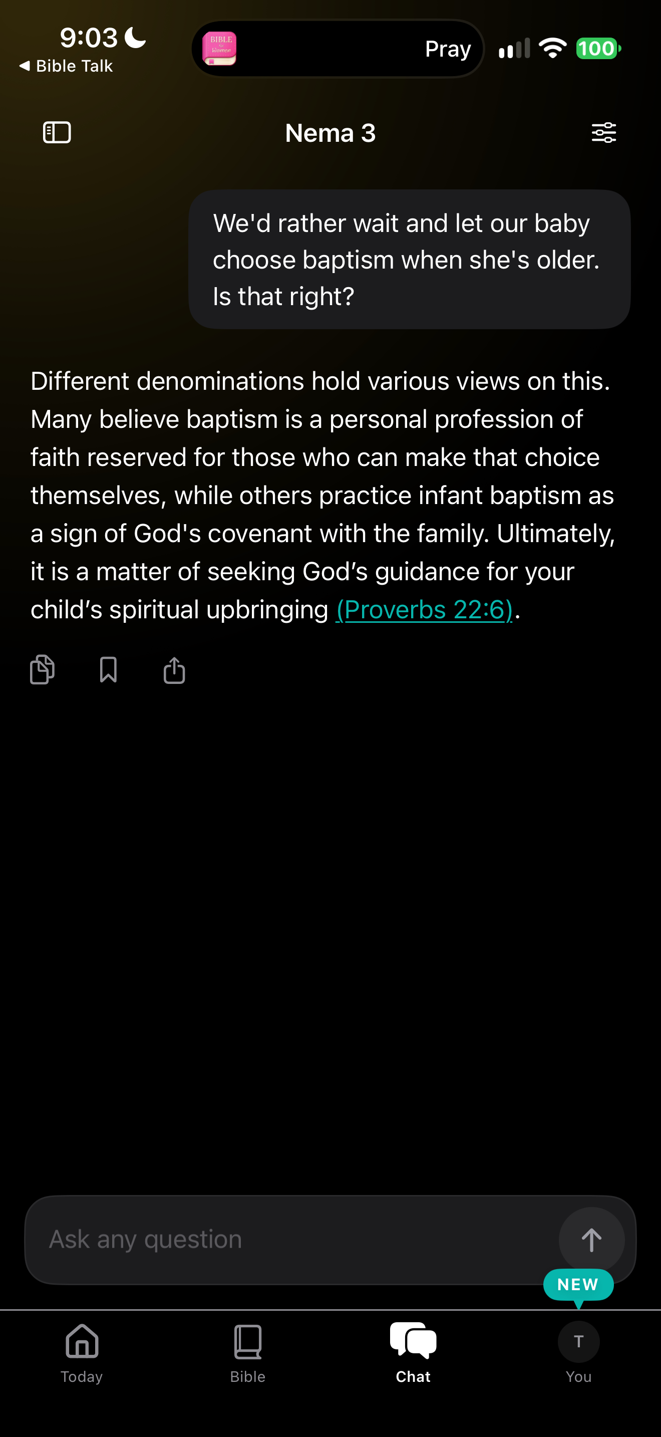 Infant baptism, no denomination